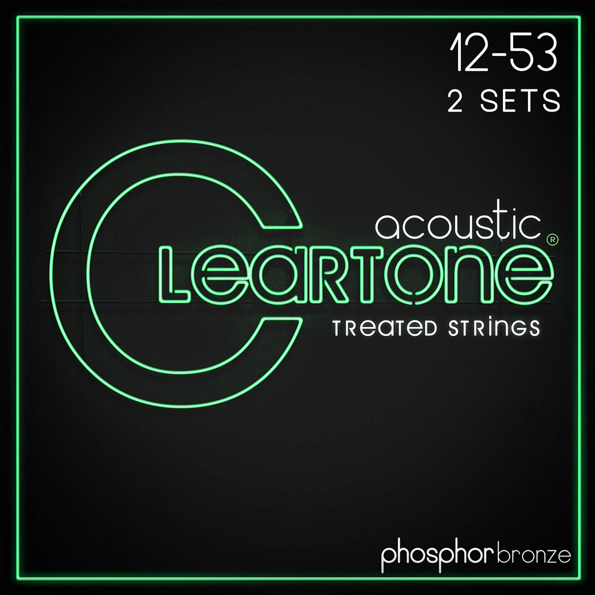 Cleartone Phosphor Bronze Light Acoustic Guitar Strings 12-53 (2-Pack)