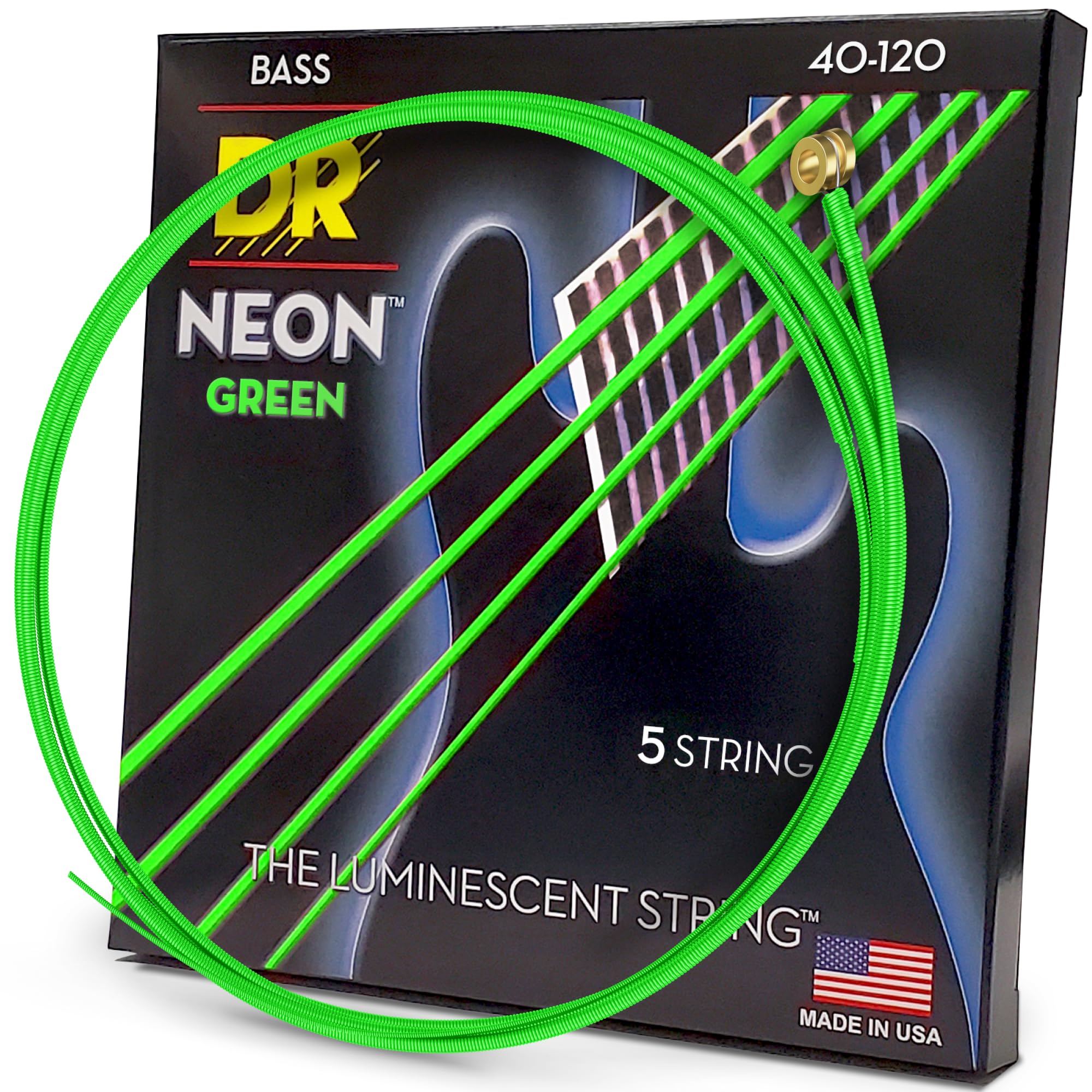 Dr Strings Ngb5-40 Coated Nickel Bass Guitar Strings, Light