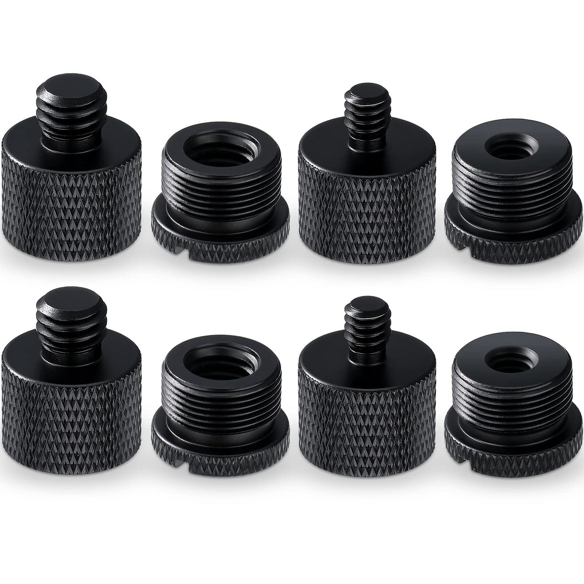 8 Pieces Mic Stand Adapter Mic Thread Adapter Set, 5/8 Female To 3/8 Male And 3/8 Female To 5/8 Male, 5/8 Female To 1/4 Male And
