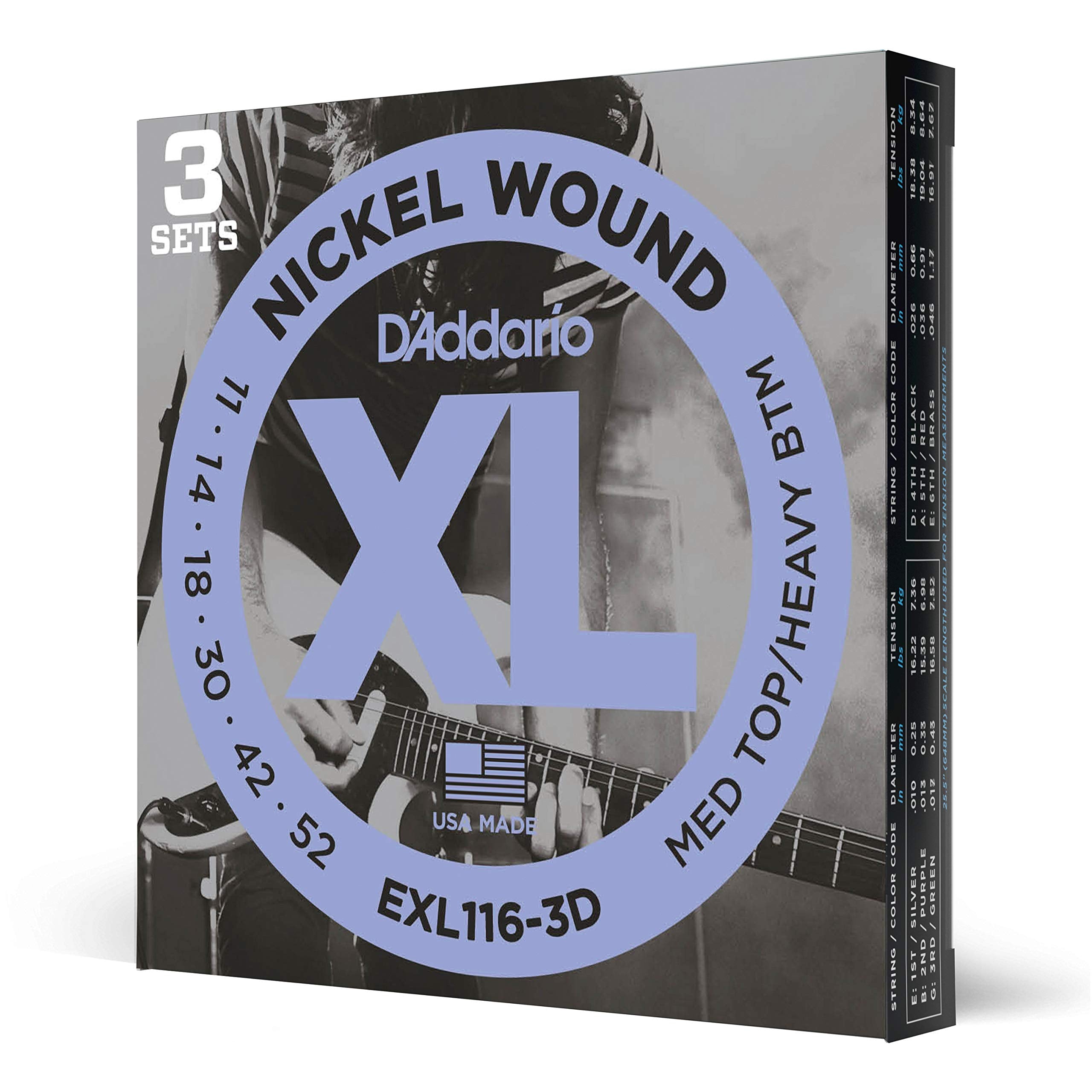 D'Addario Guitar Strings - Xl Nickel Electric Guitar Strings - Exl116-3D - Perfect Intonation, Consistent Feel, Reliable Durabil