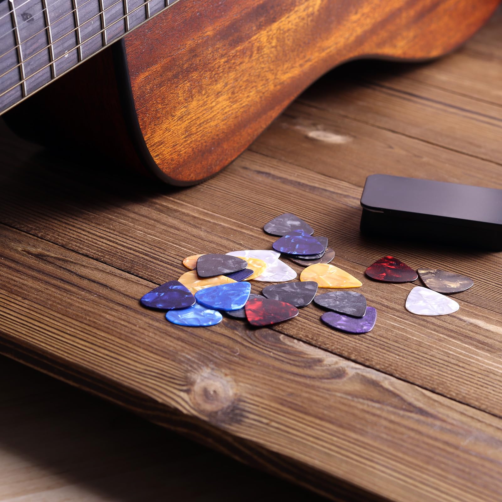 Thin Guitar Picks,48 Pcs Fishkonw Guitar Picks for Acoustic Guitar,Thin Guitar Pics for Bass Guitar