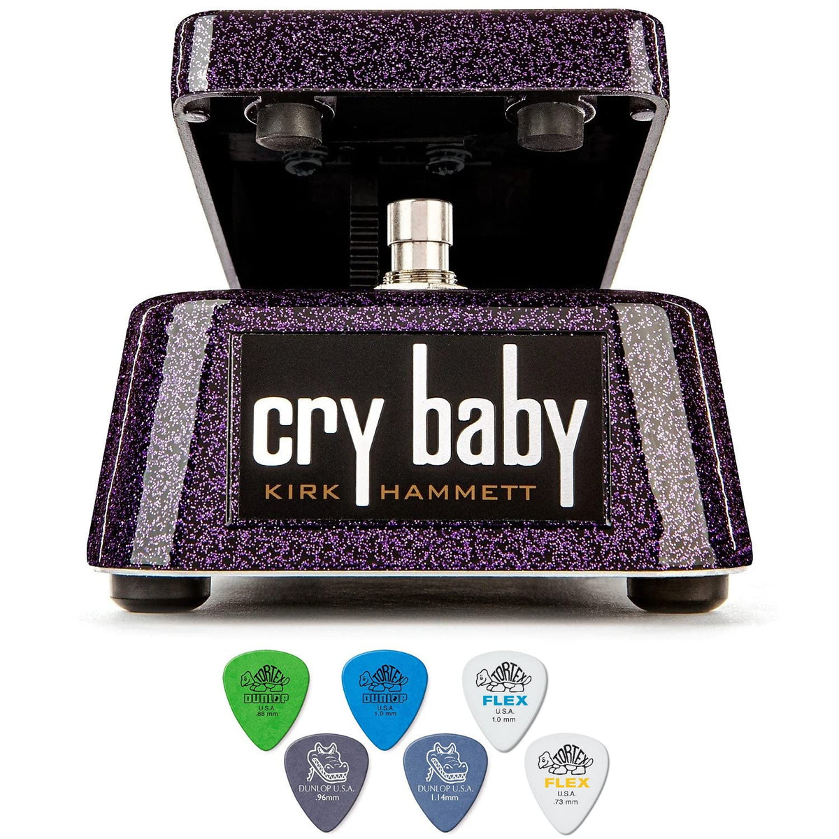 Briskdrop Dunlop Kh95X Special Edition Kirk Hammett Signature Cry Baby Wah - Bundle With 6 Picks, Assorted,Purple (Kh95X-6Picks)