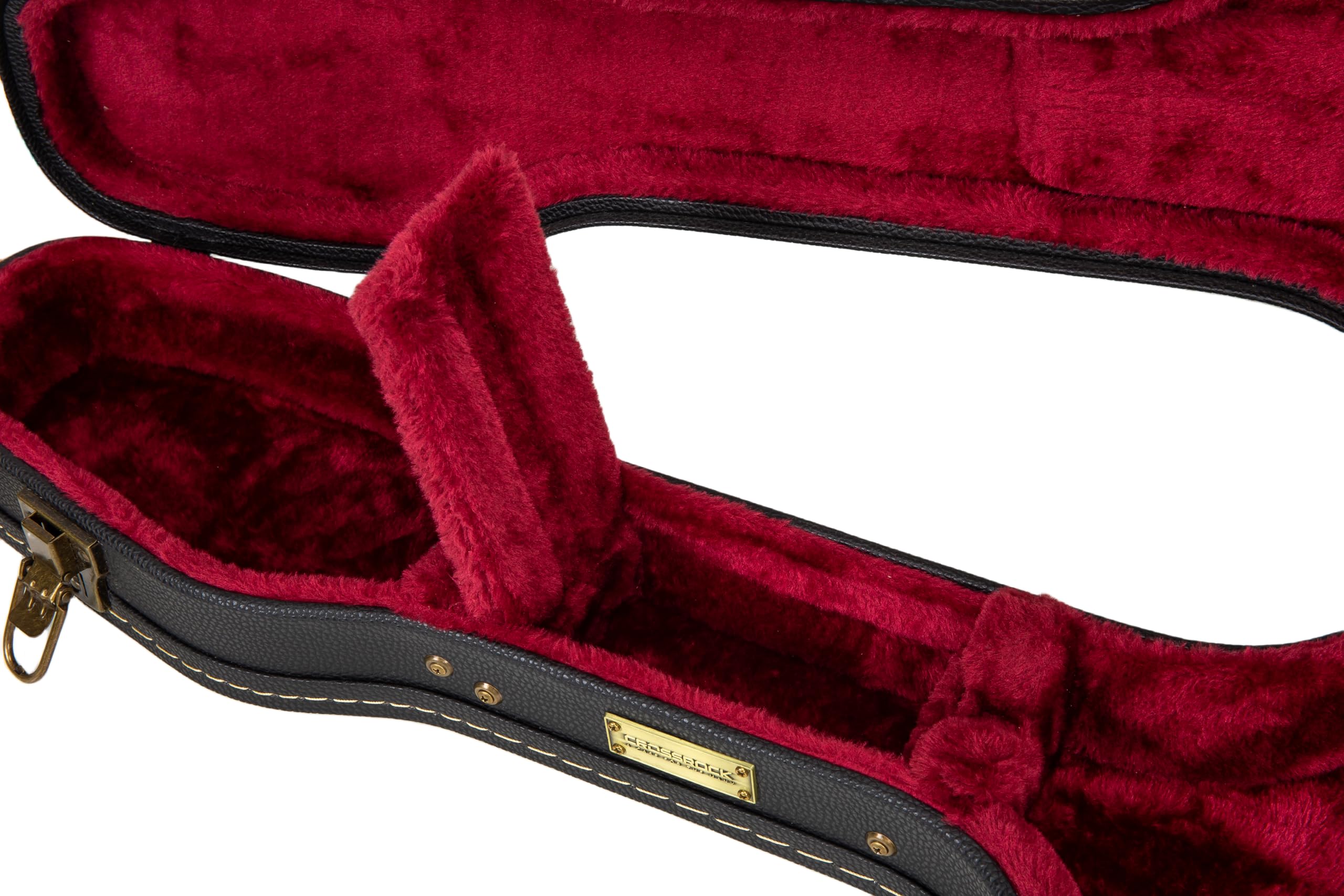 Crossrock Wooden Guitar Case -Fits Telecaster and Stratocaster Styles of Guitars -Vintage Hardware, Sponge Lining, Metal Feet, S