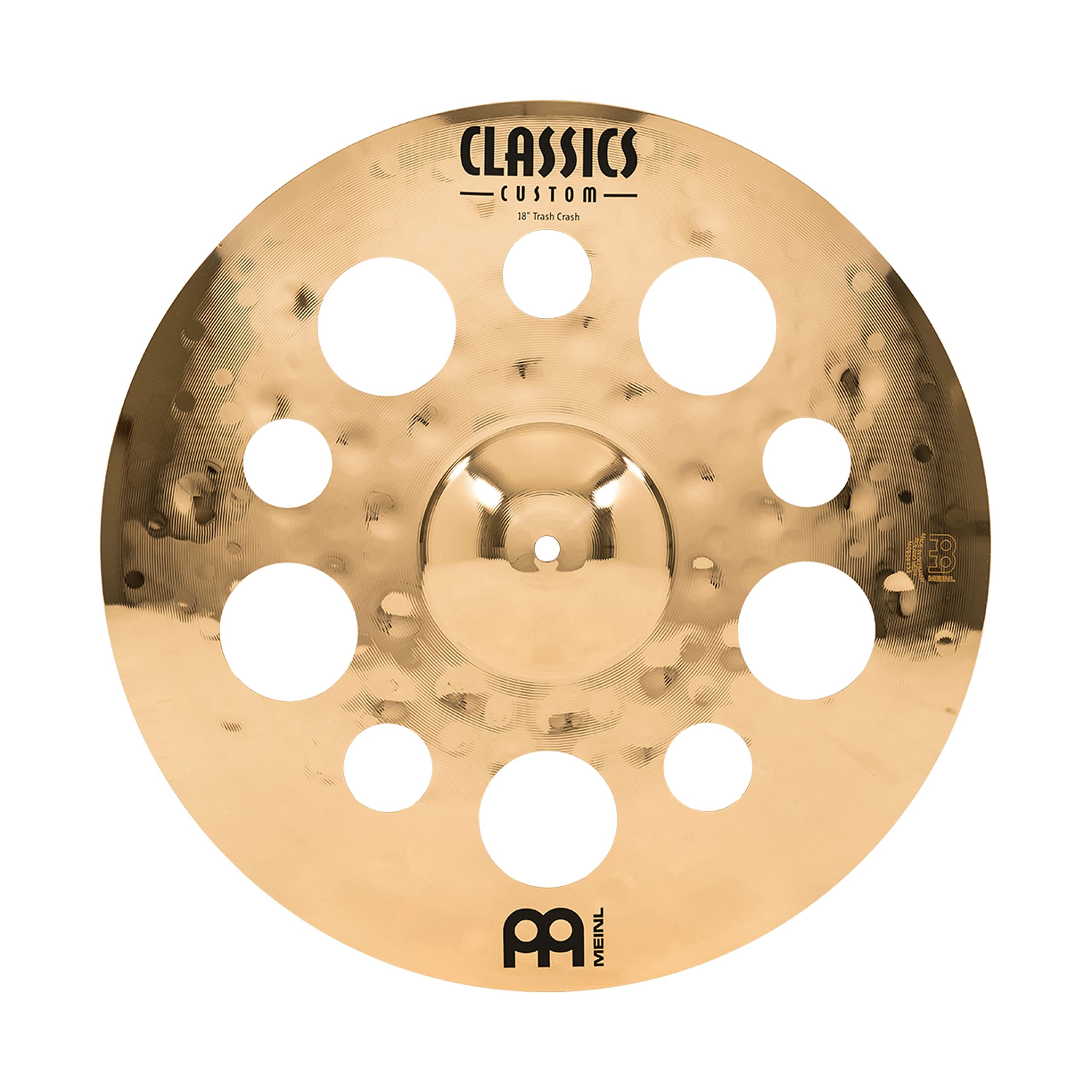 Meinl 18 Trash Crash Cymbal with Holes - Classics Custom Brilliant - Made in Germany, 2-YEAR WARRANTY (CC18TRC-B)