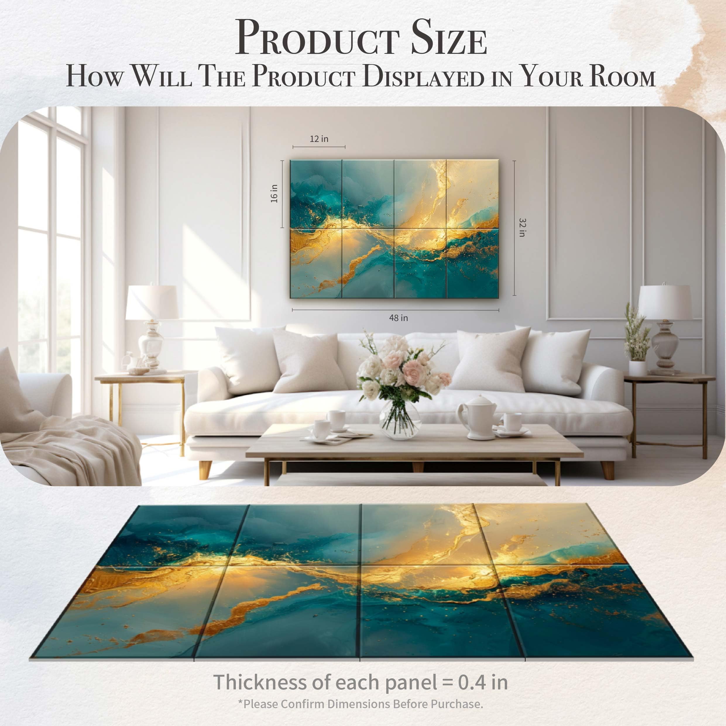 Soon Global Acoustical Wall Panels, 48 X 32 Inches Art Acoustic Panels, Decorative Acoustic Panels, Acoustic Wall Panels, Sound