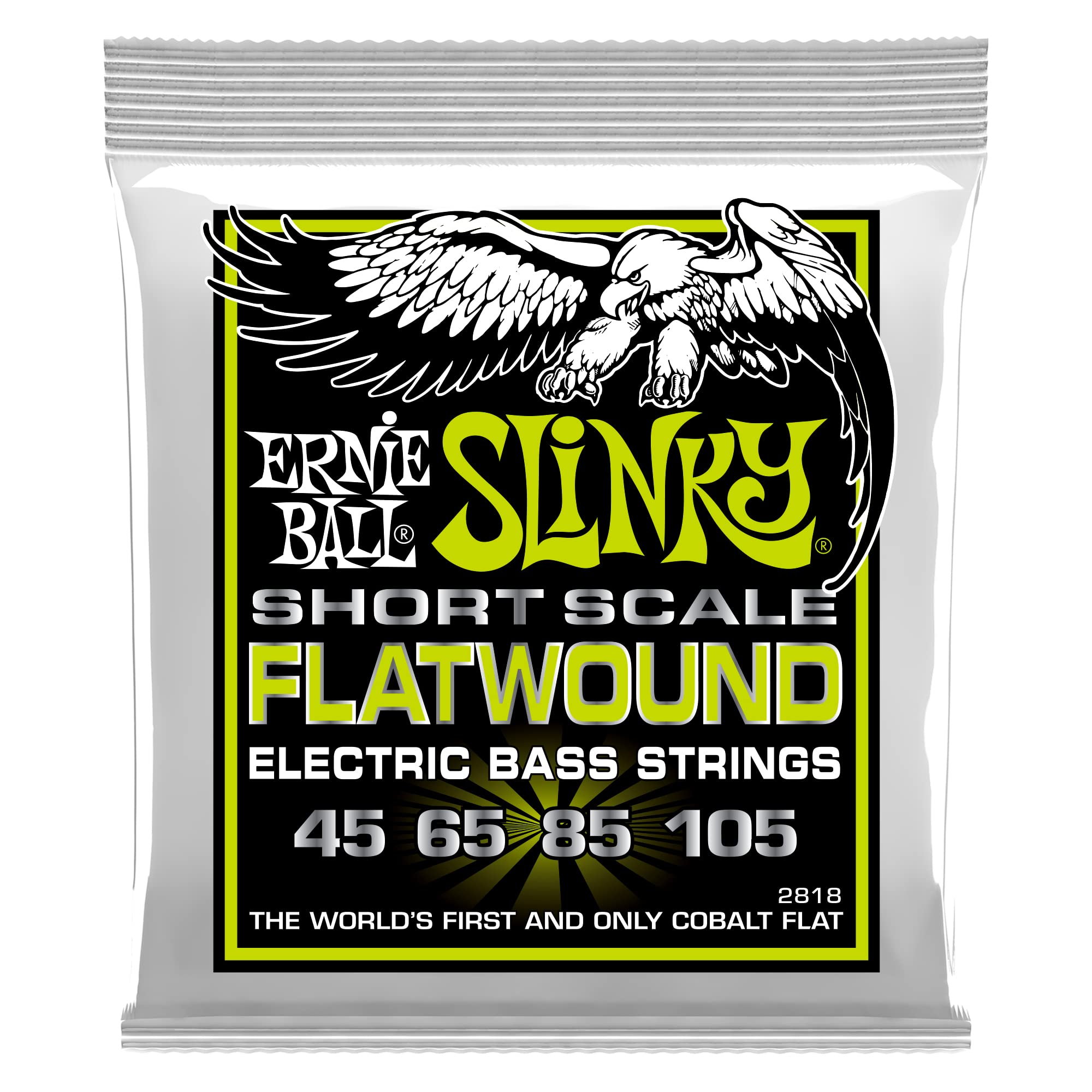 Ernie Ball Regular Slinky Flatwound Short Scale Electric Bass Strings 45-105 Gauge (P02818)