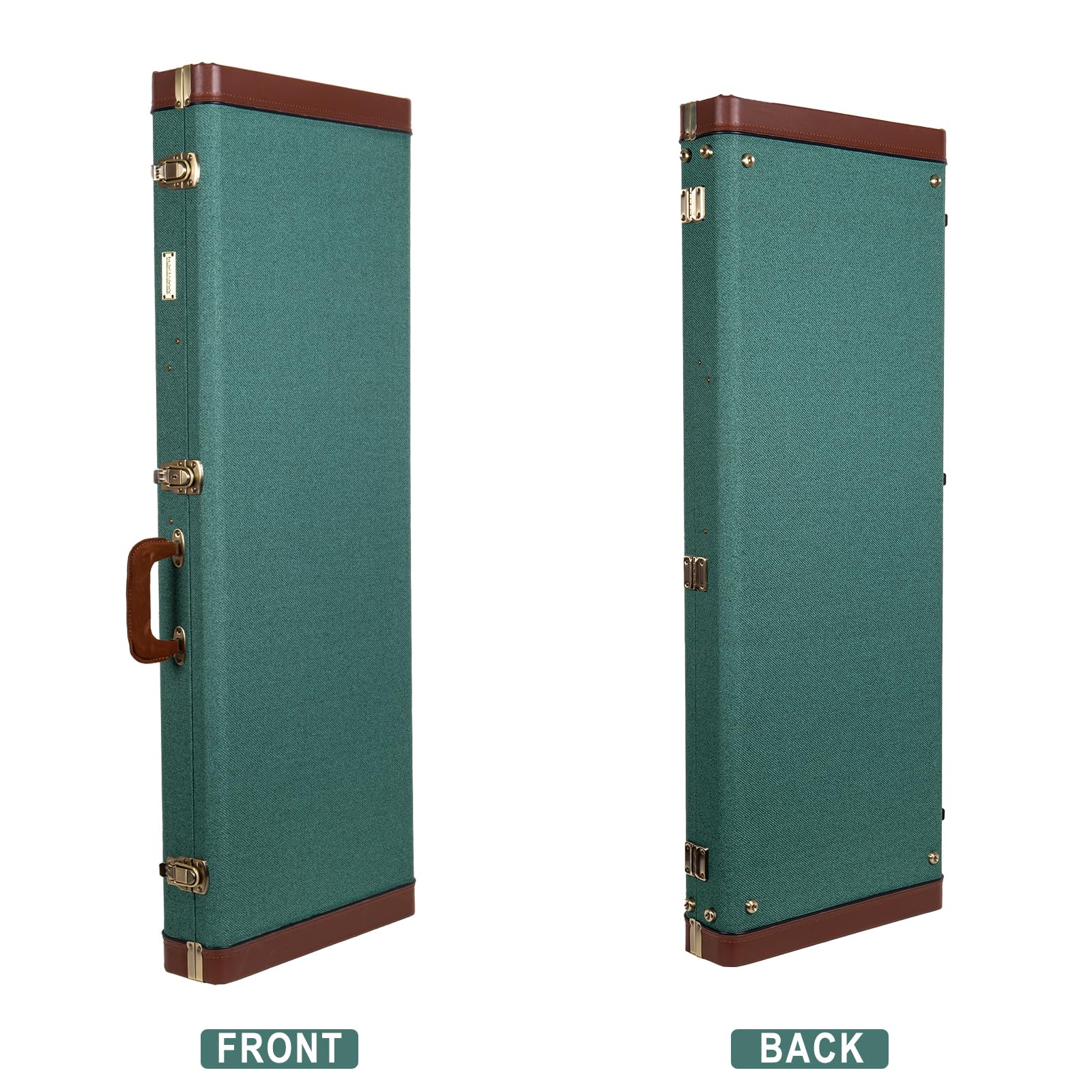 Crossrock Master Series Jazzmaster/Jaguar Style Electric Guitar Case | Malachite Blue Tweed Exterior, Re-Engineered Wooden Shell