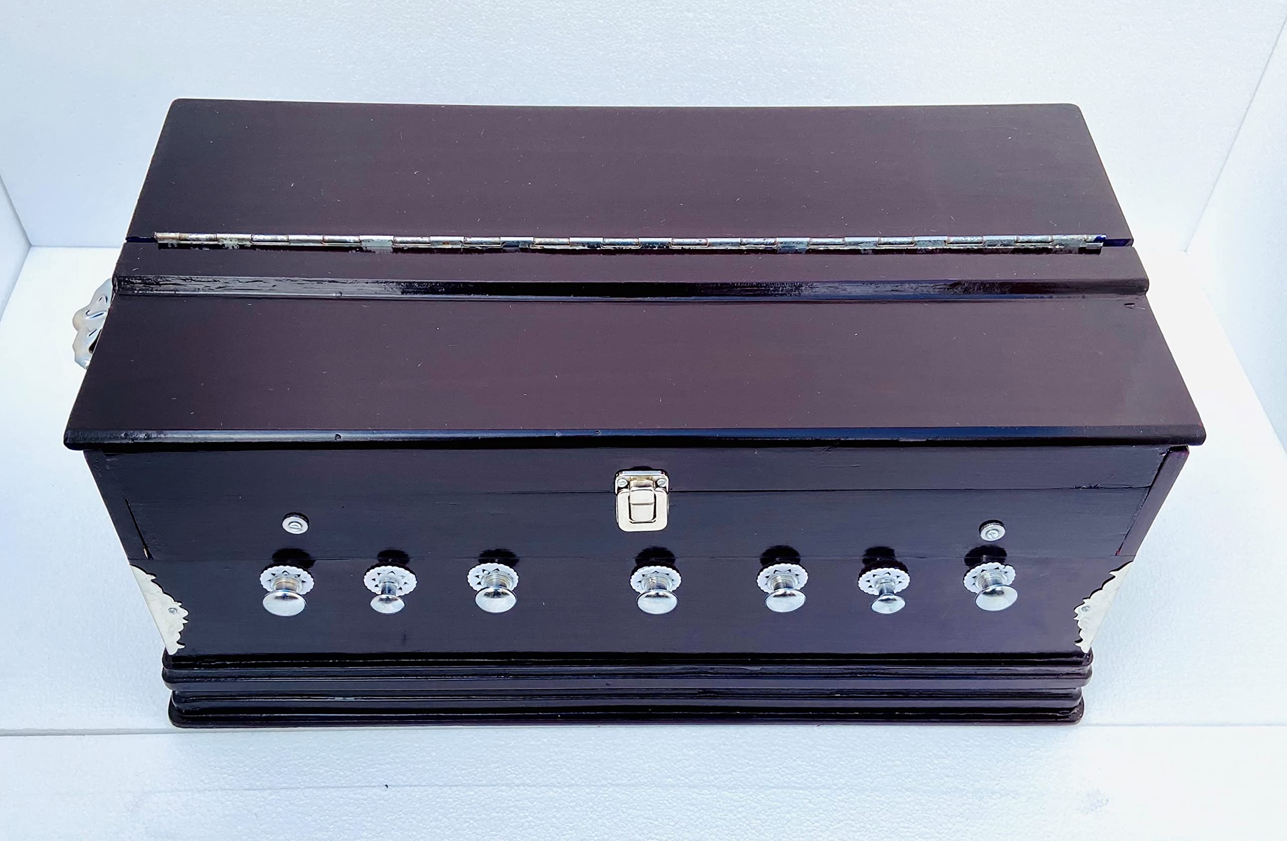 KHALSA MUSICAL Harmonium- 3 1/4 Octave, Double Bellow, 39 Keys,7 Stopper, 2 Reeds (Bass- Male), With Cover and free carry bag