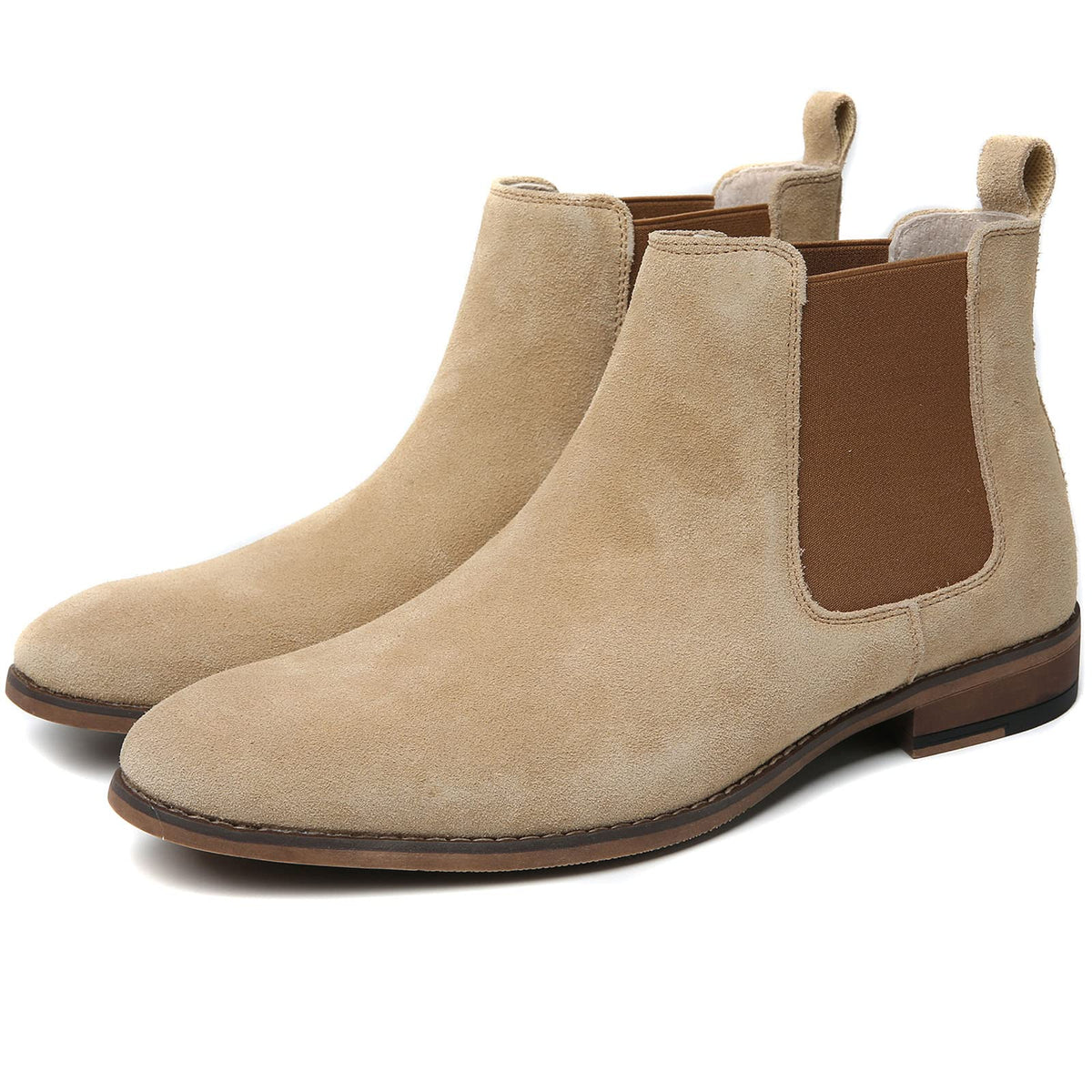 Camel Chelsea Boots Men Classic Elastic Dress Boots Casual Mens Suede Chelsea Chukka Ankle Boots