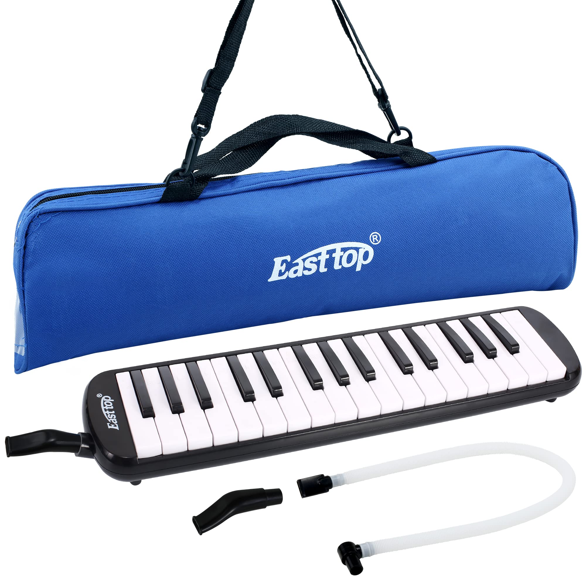 East top 32-Key Melodica, Professional Mouth Melodica Keyboard Organ Instrument for Adults, Students and Kids, As a gift, Set-Bl