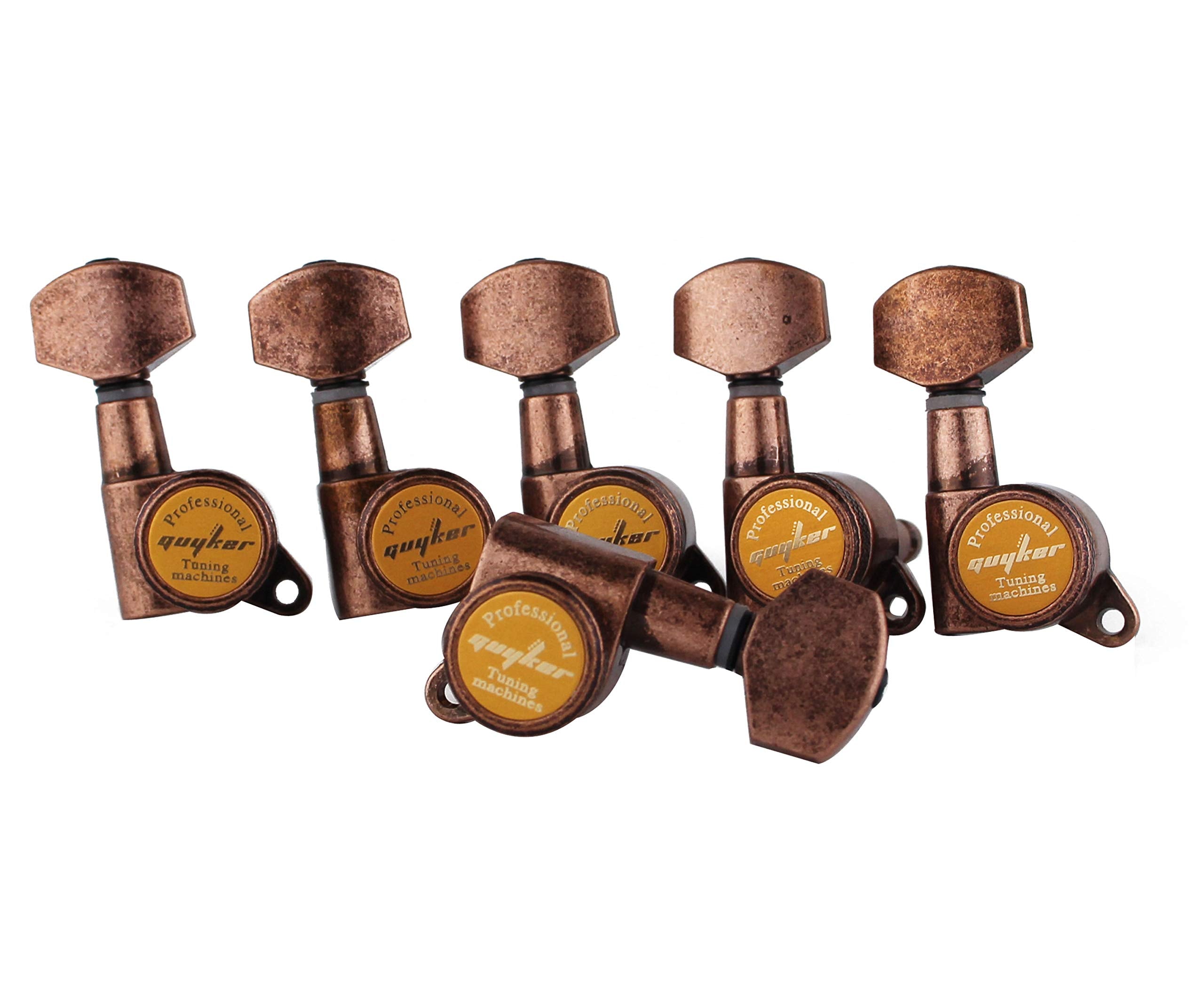 Guyker Guitar Locking Tuners (6 for Right) - 1:18 Lock String Tuning Key Pegs Machine Head Replacement for ST TL SG LP Style Ele
