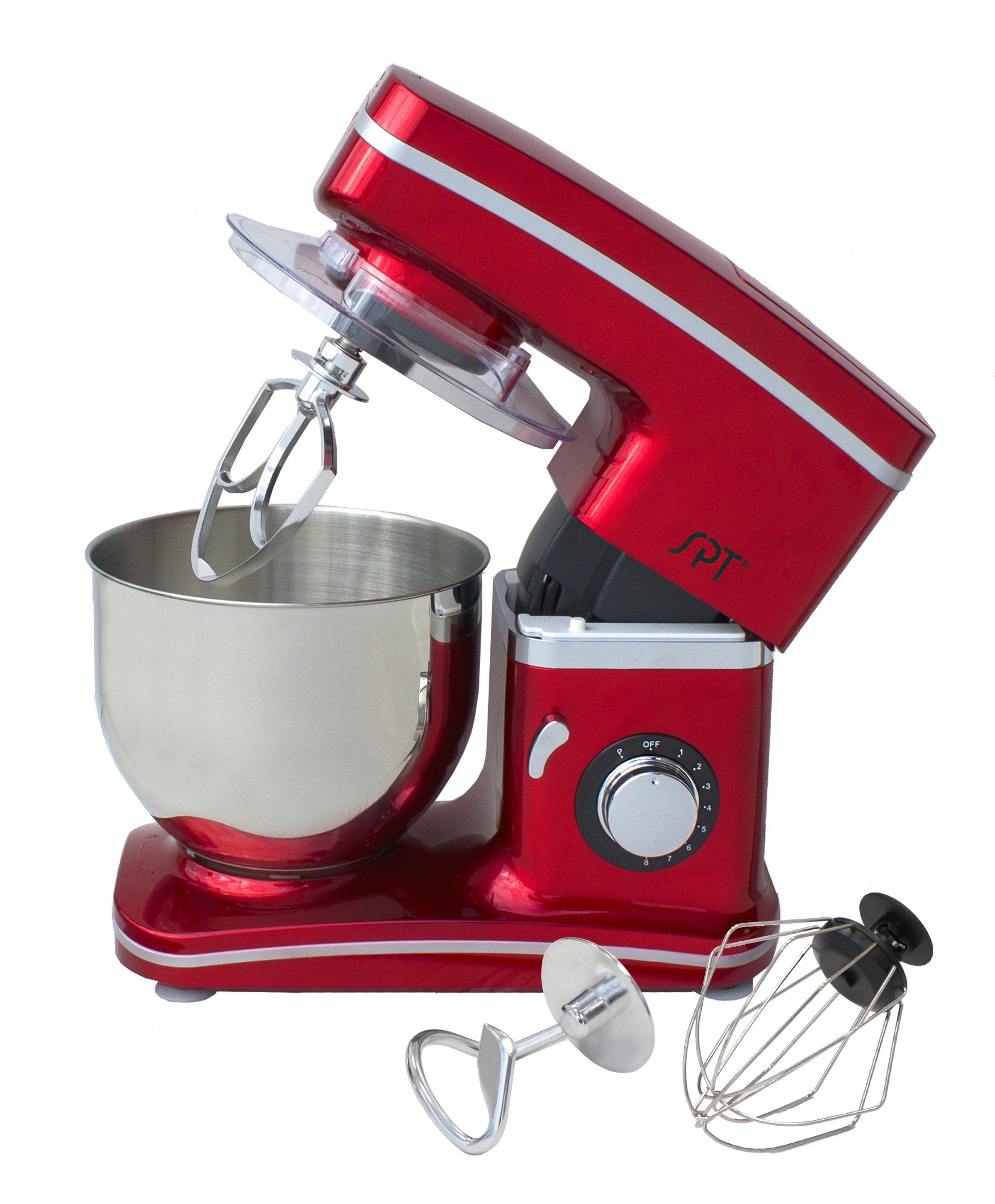 Sunpentown MM-106RA 1413 x 145 x 713 in 8-Speed Stand Mixer  Red