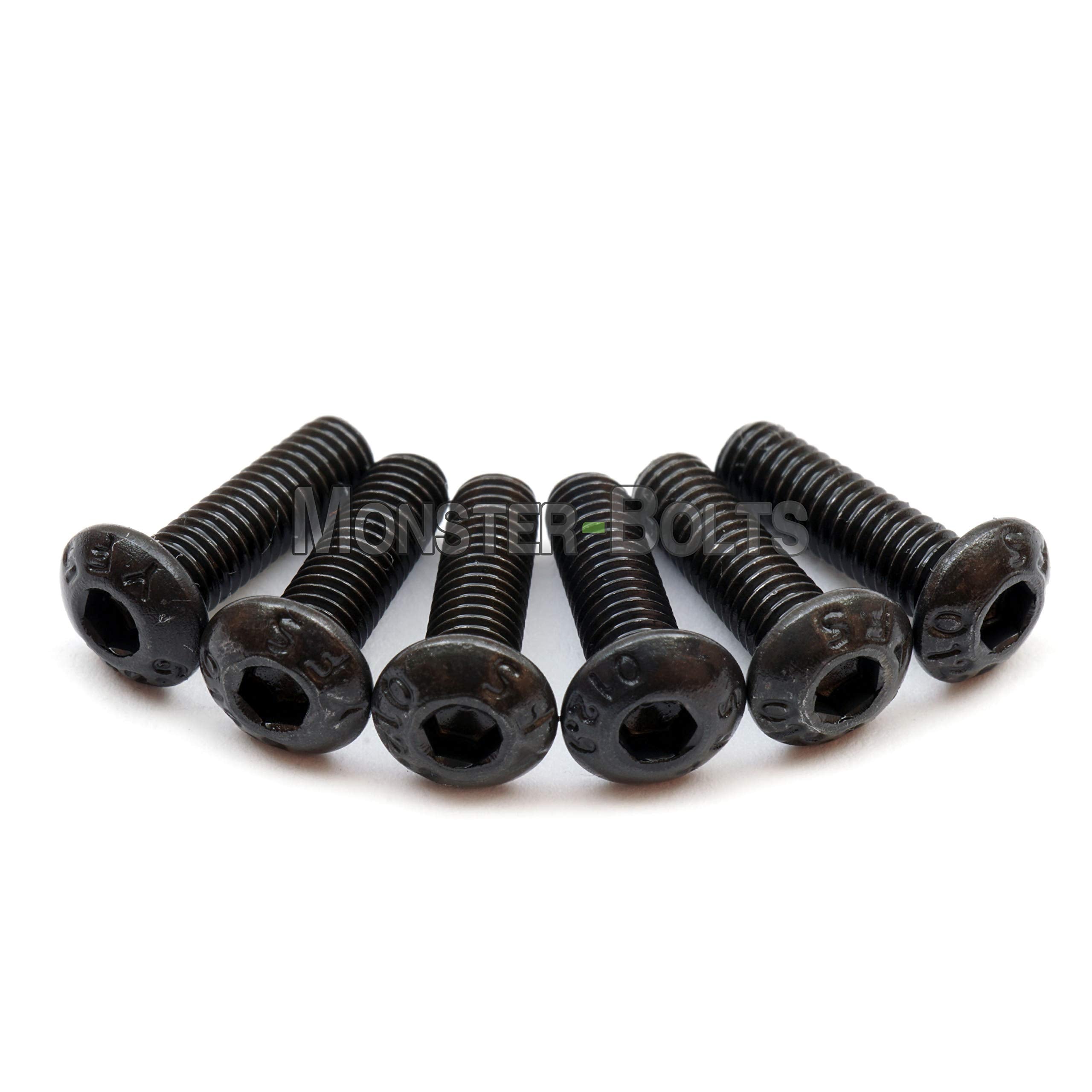 (50) Black Alloy Steel - Ibanez Style Guitar Saddle Intonation Mounting Hold Screws Set - Monsterbolts (Qty 50, 12.9 Black Alloy