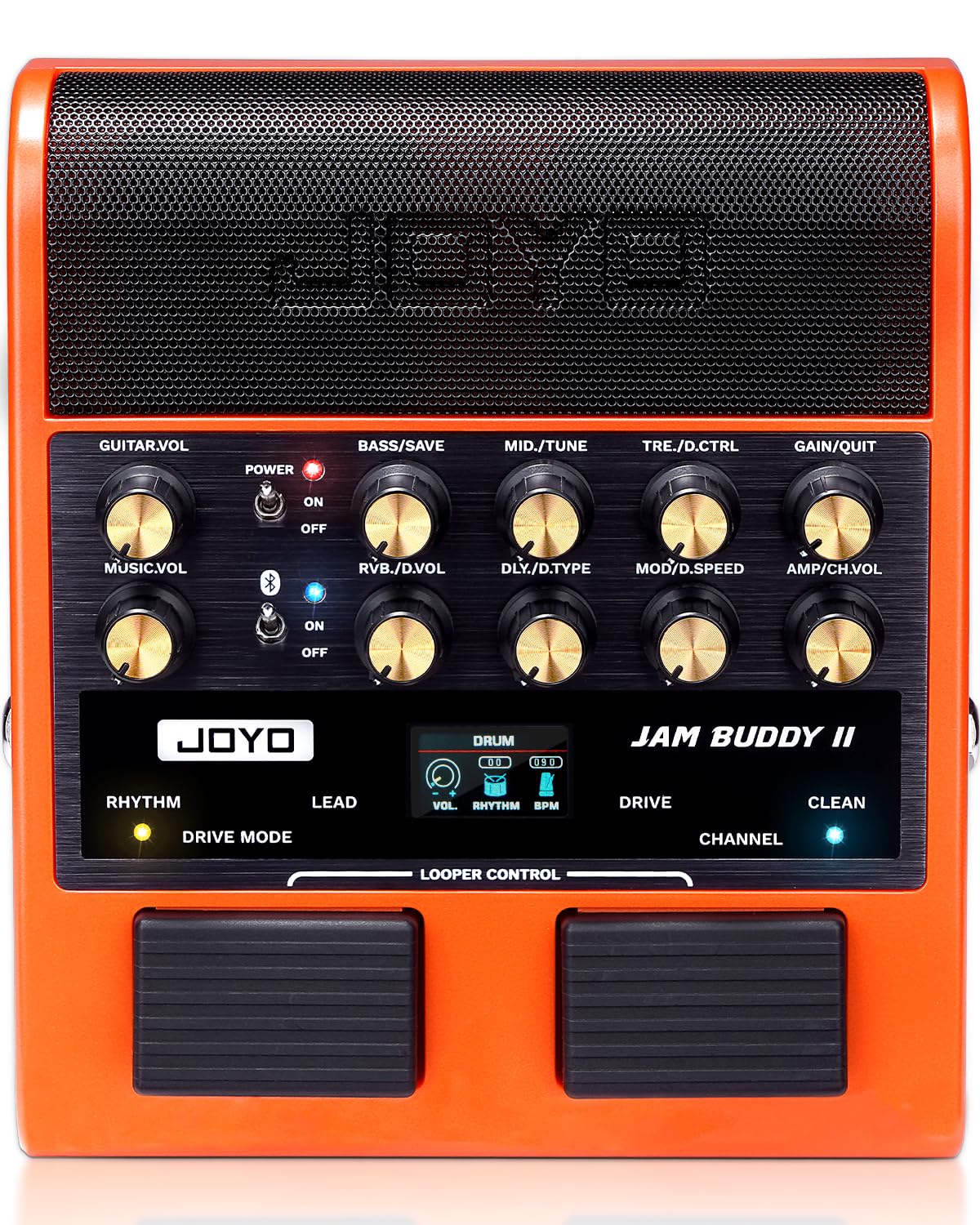 JOYO 10W Portable Guitar Practice Amp & Multi-Effects Pedal Combo Amplifier with Footswitch,OTG Recording, Bluetooth,14 Amp Mode