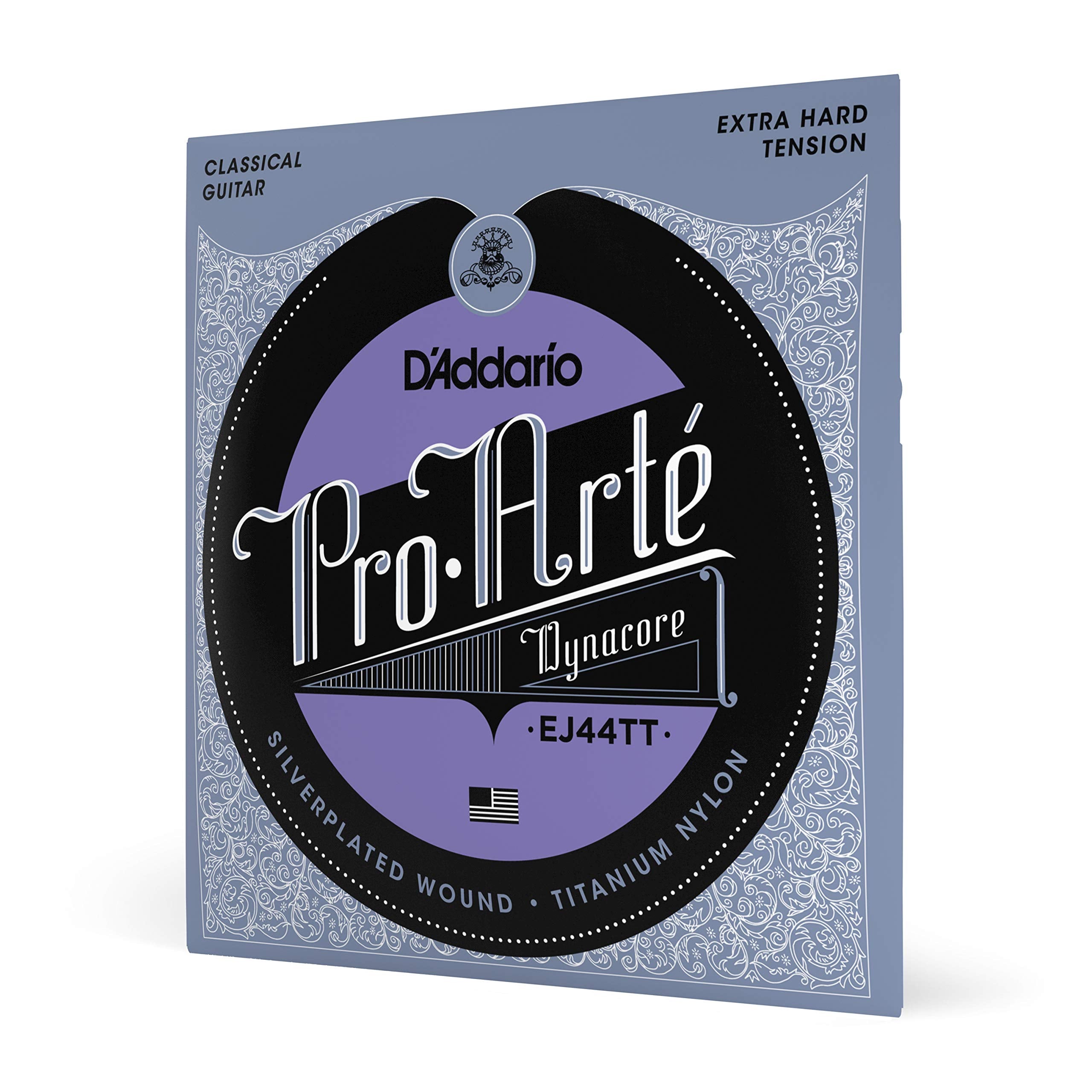 D'Addario Guitar Strings - Pro-Arte Classical Guitar Strings - Ej44Tt Dynacore - Silver Plated Wrap, Composite Dynacore, Titaniu