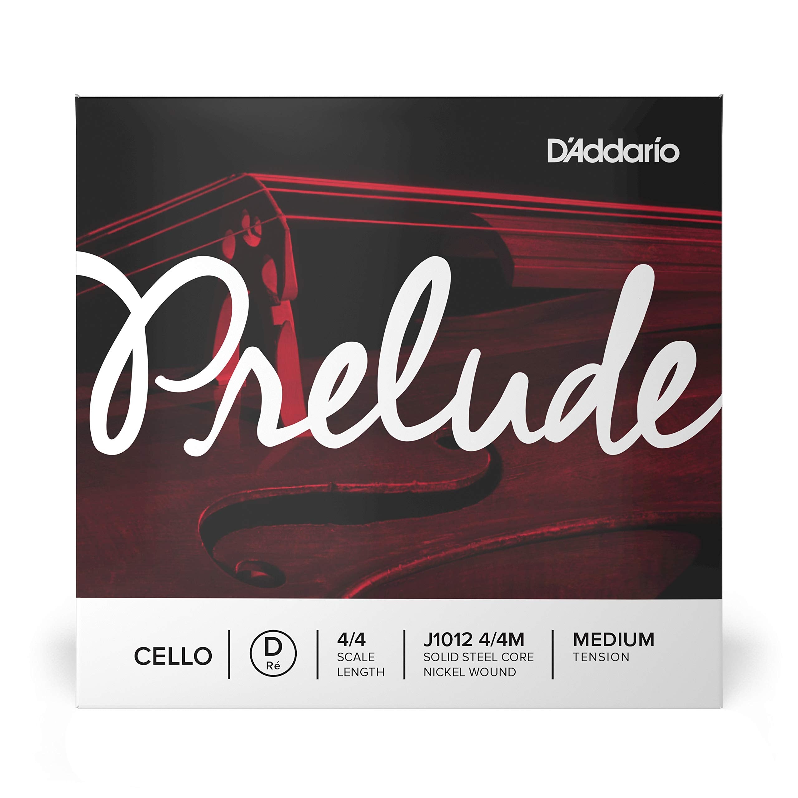 DAddario Prelude Cello Single D String, 4/4 Scale, Medium Tension, Model: J1012 4/4M