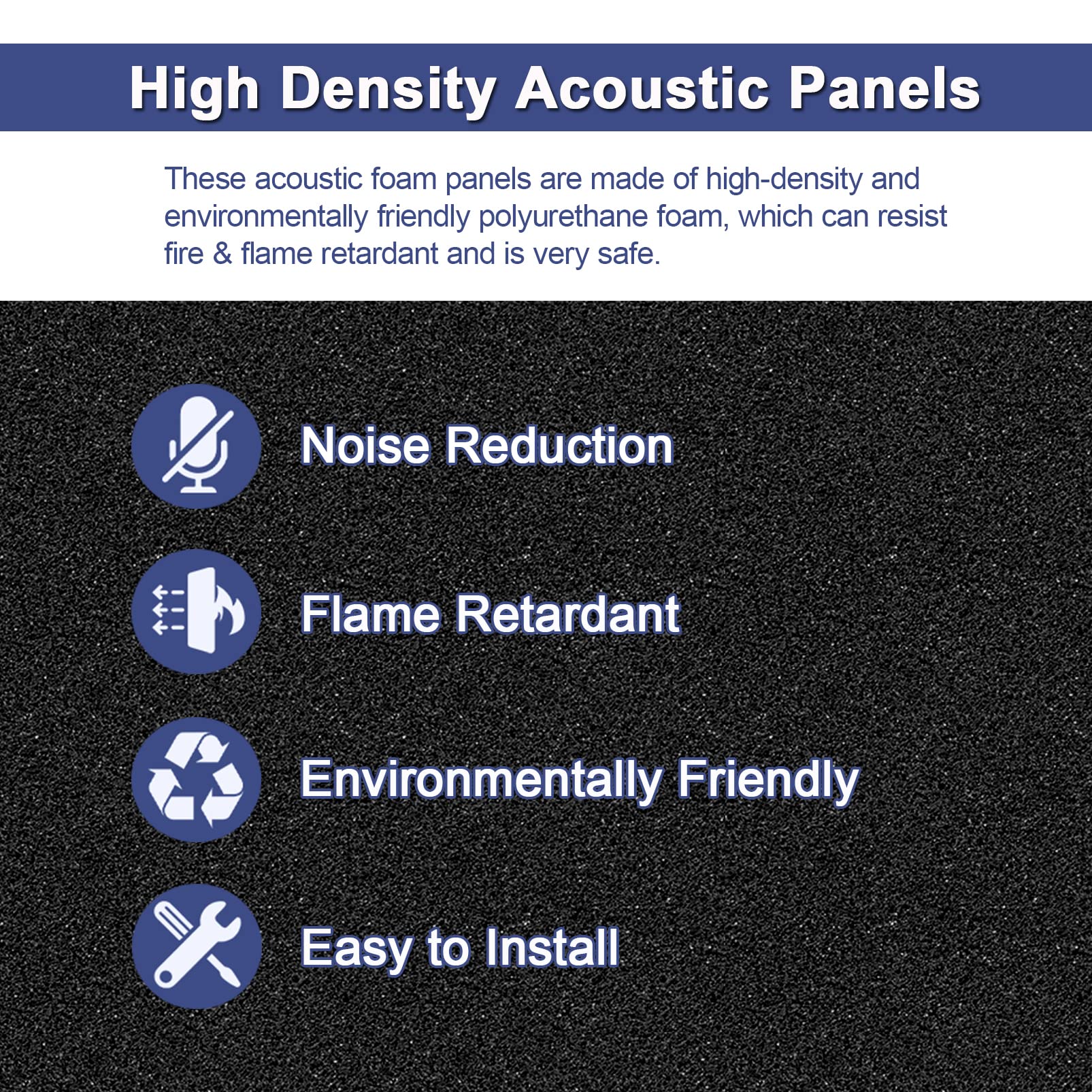 WENGWEI 52 Pack Acoustic Foam Panels,1'' x 12'' x 12''Acoustic Wedge Studio Foam Sound Absorption Wall Panels (Black)