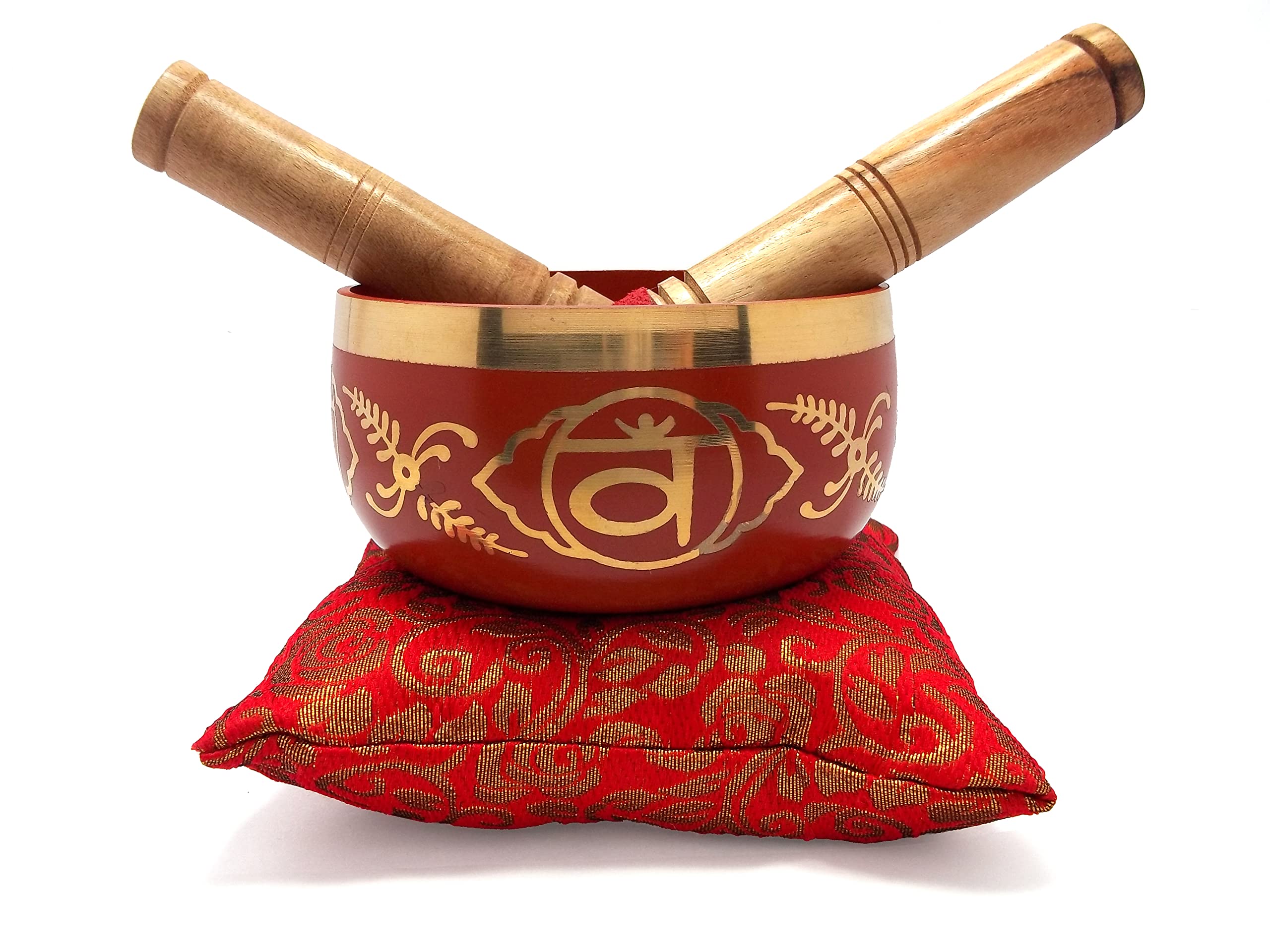 UV Creation 5-Inch Brass Singing Bowl with Sacral/Svadhisthana Chakra Design  Perfect for Meditation, Chakra Healing, Sound Ther