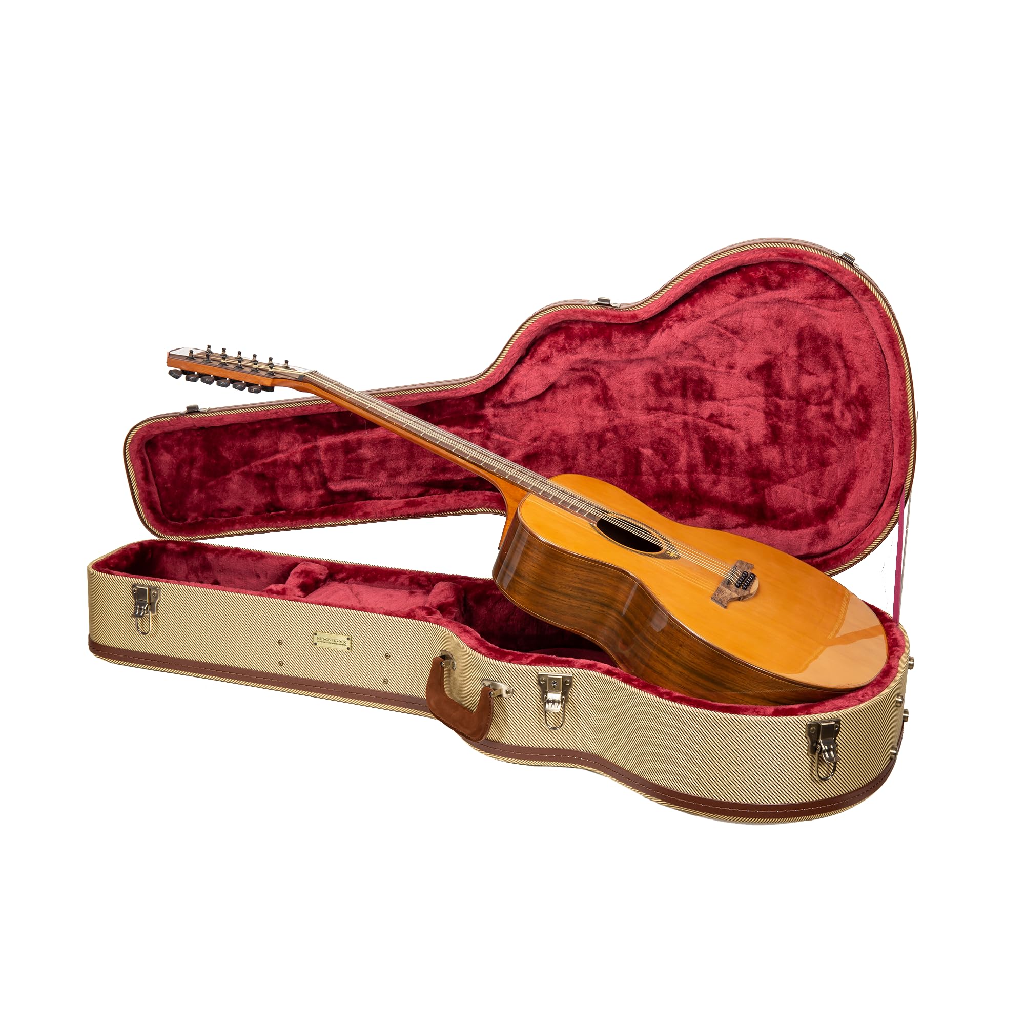 Crossrock Master Series Super Jumbo Guitar Case For Gibson Sj-200 | Classic Fabric Tweed Exterior, Re-Engineered Shell, Leather