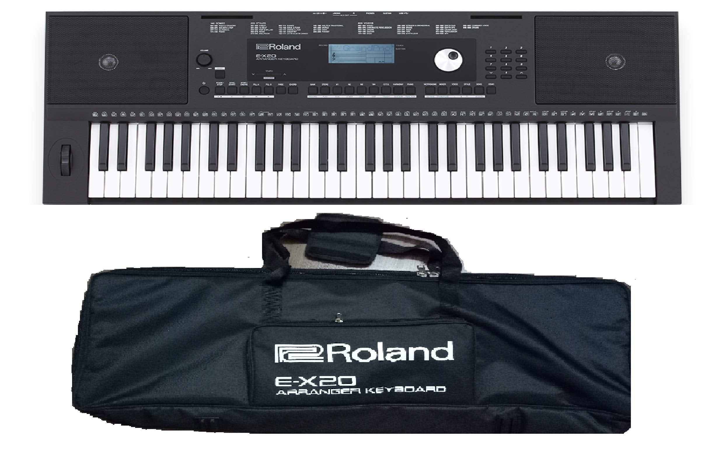 Roland E-X20 Arranger Keyboard With Carry Bag - 61 Keys, Black