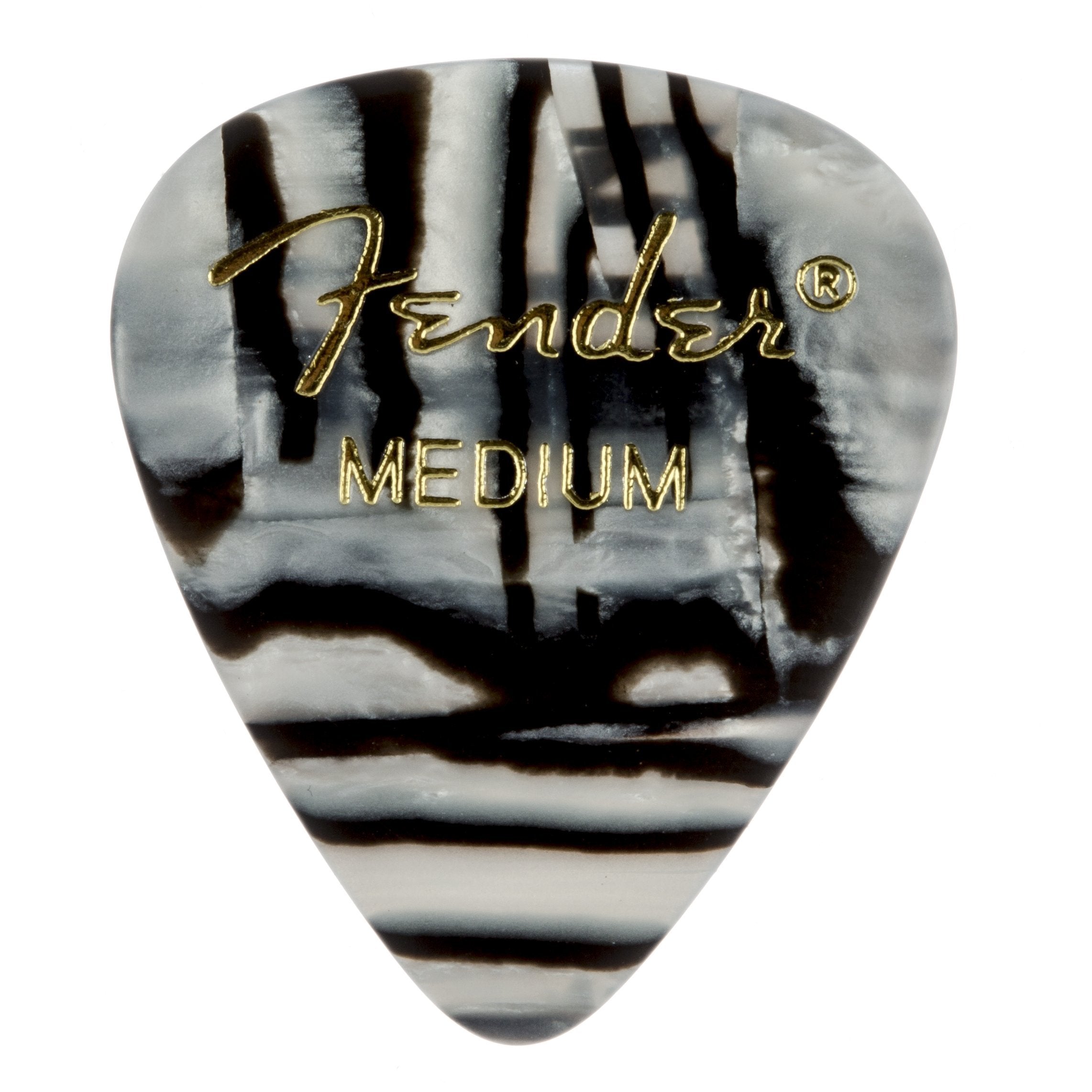 Fender Graphic Guitar Picks 351 Shape, Zebra, Medium, 12-Pack