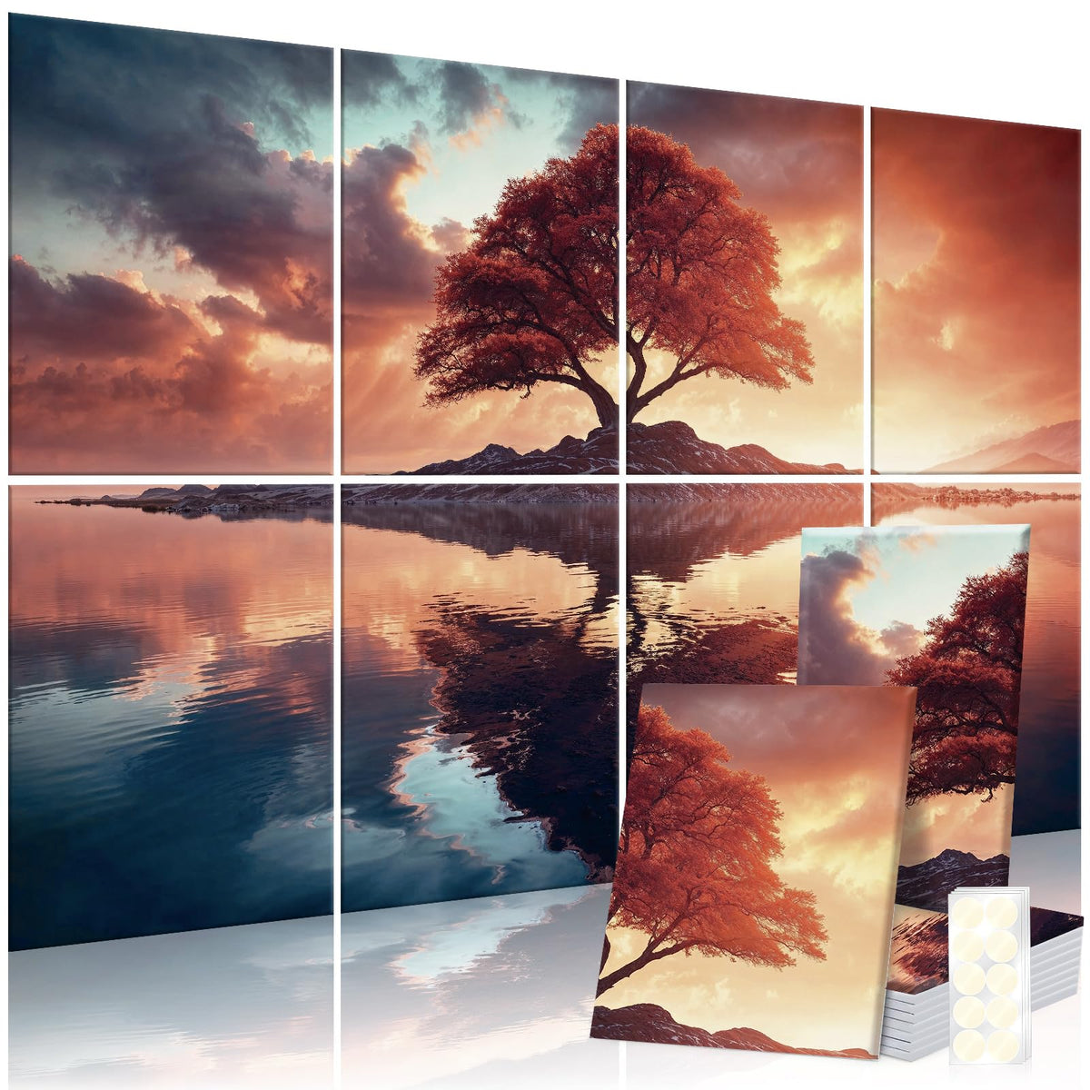 Auslet 8 Pack Art Acoustic Panels, Soundproof Wall Panels, 48X32 Inches Sound Absorbing Panels For Decoration, Acoustic Wall Pan