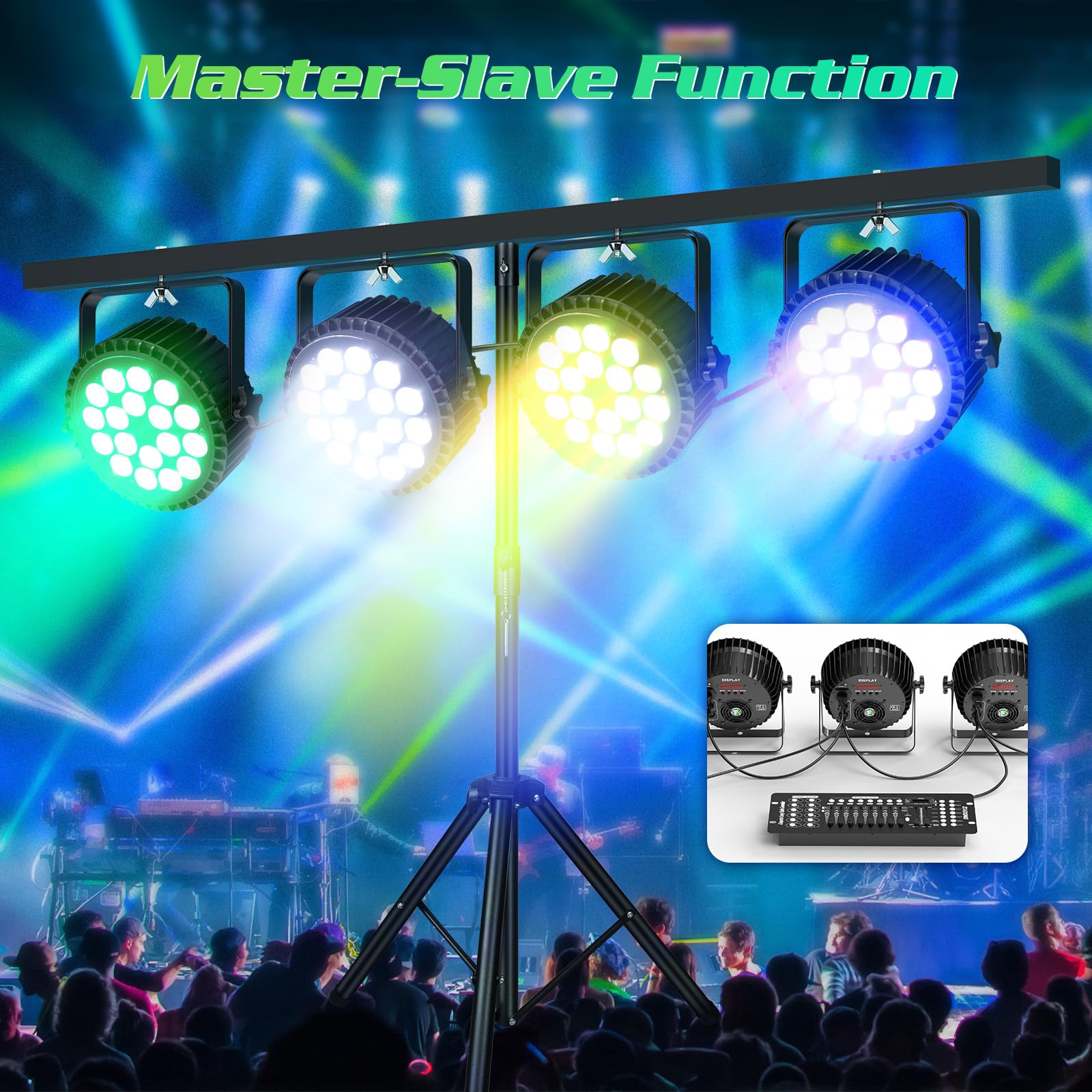 Par Lights LED Stage Lights, UKing 12Wx18 RGBW Uplight Stage Lighting Effect by DMX and Sound Activated Control Wash Light for