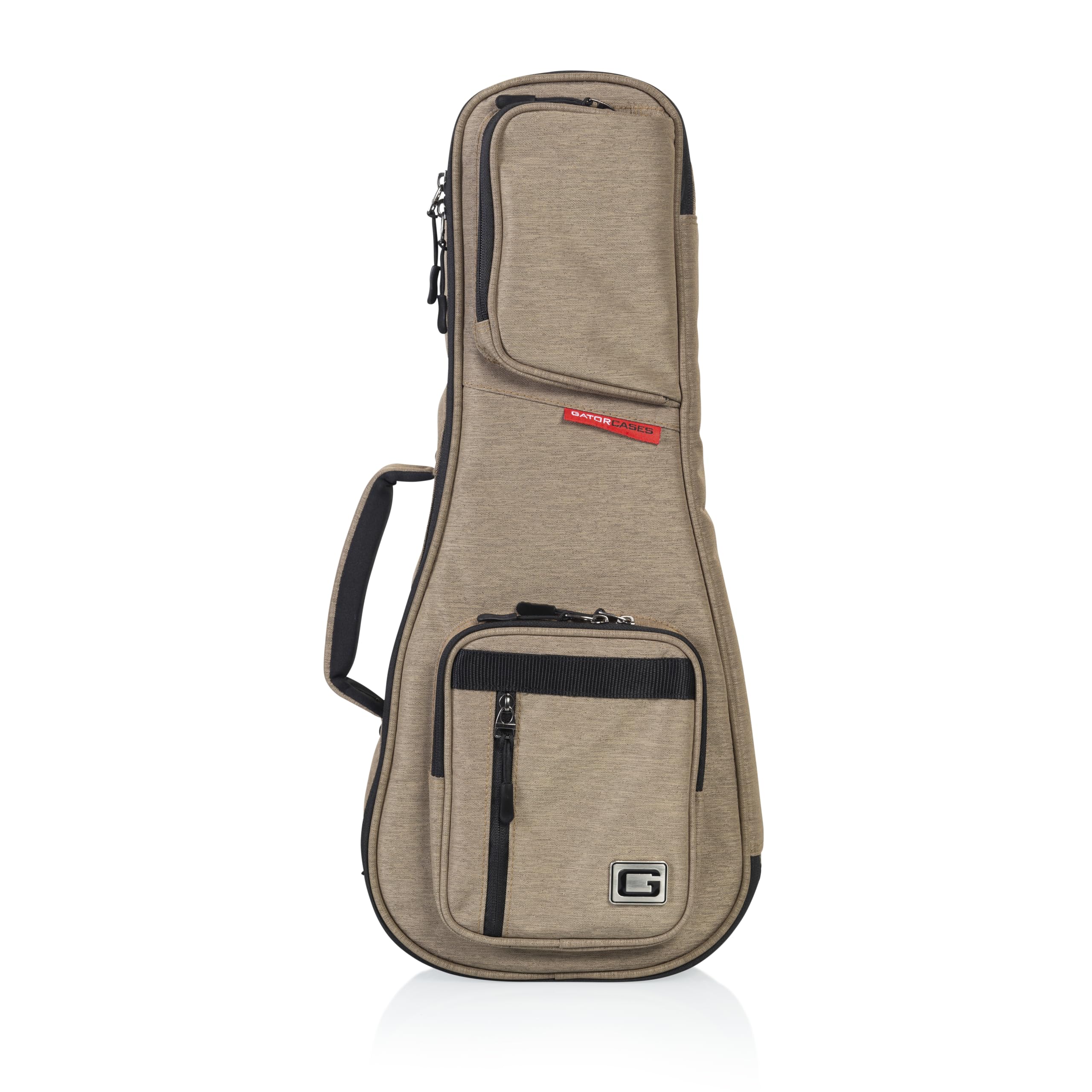 Gator Cases Transit Series Lightweight Soprano Ukulele Gig Bag with Back Pack Straps and Rubberized Base, Tan Exterior (GT-UKE-S
