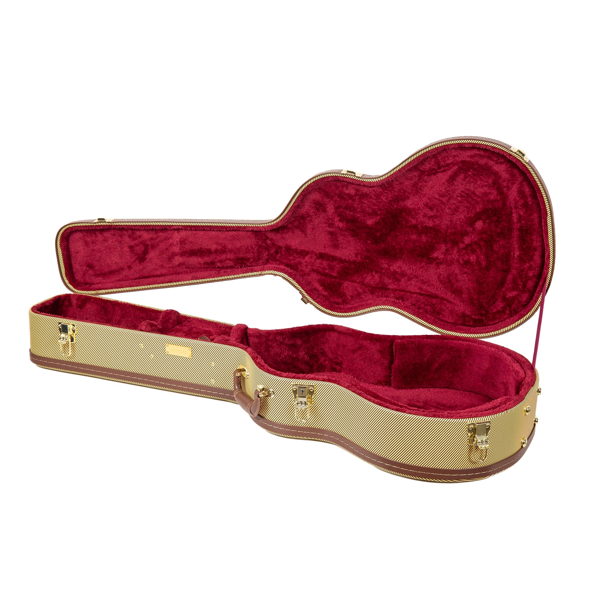 Crossrock Hard-Shell Wooden Case fits 12-Fret 00 Style Acoustic Guitar-Vinyl Tweed (CRW620-0012TW)