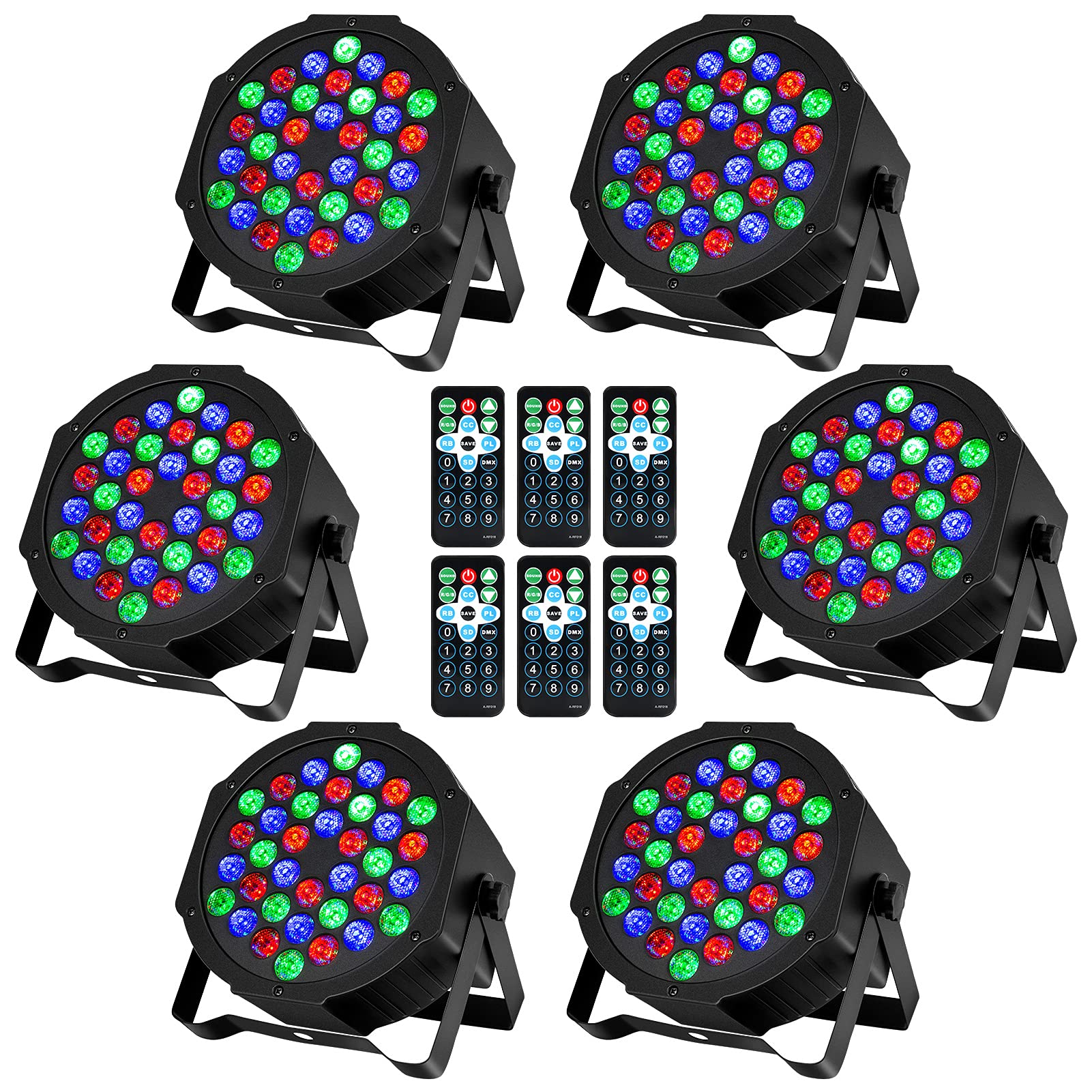 Litake 36 Led Stage Lights,Dj Par Lights Sound Activated,Dmx & Remote Controlled Led Uplights For Events Wedding Dance Floor Par