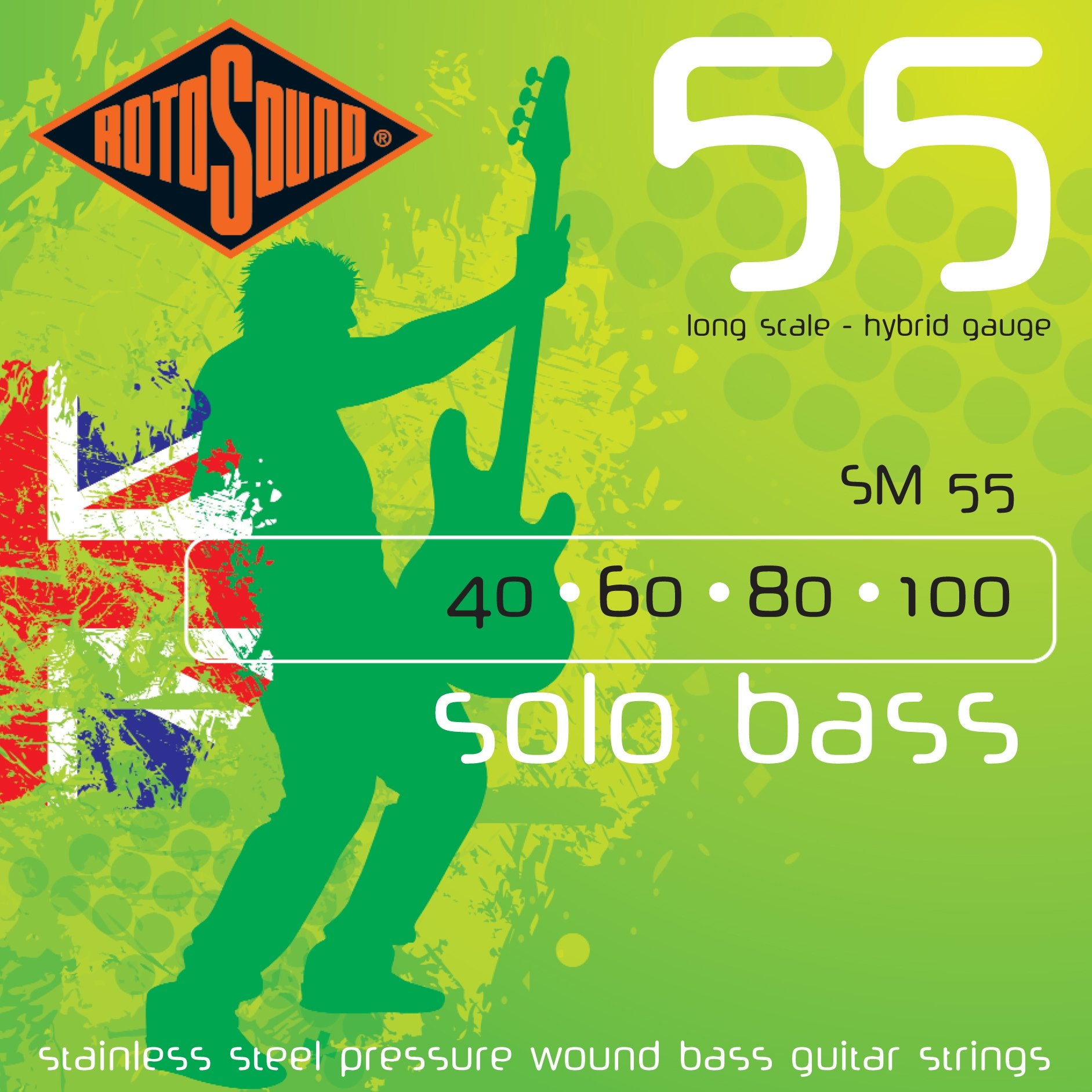 Rotosound Sm55 Linea Pressure Wound Bass Guitar Strings (40 60 80 100)