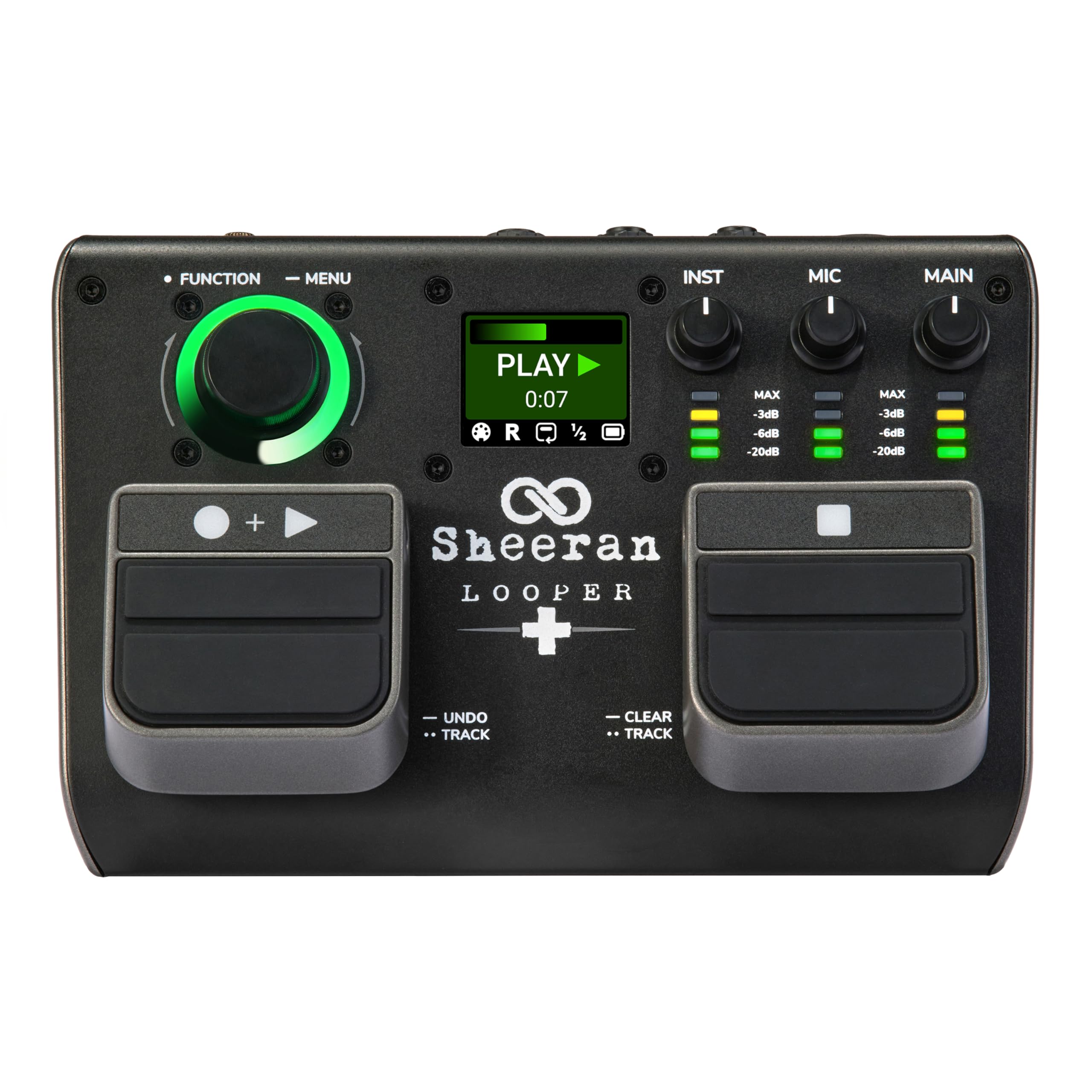 SHEERAN LOOPER + Dual Track Pedal for Guitar, Bass, Keyboard, Vocals and more, with 128 loops storage, 4 Looping Modes, LED Scre