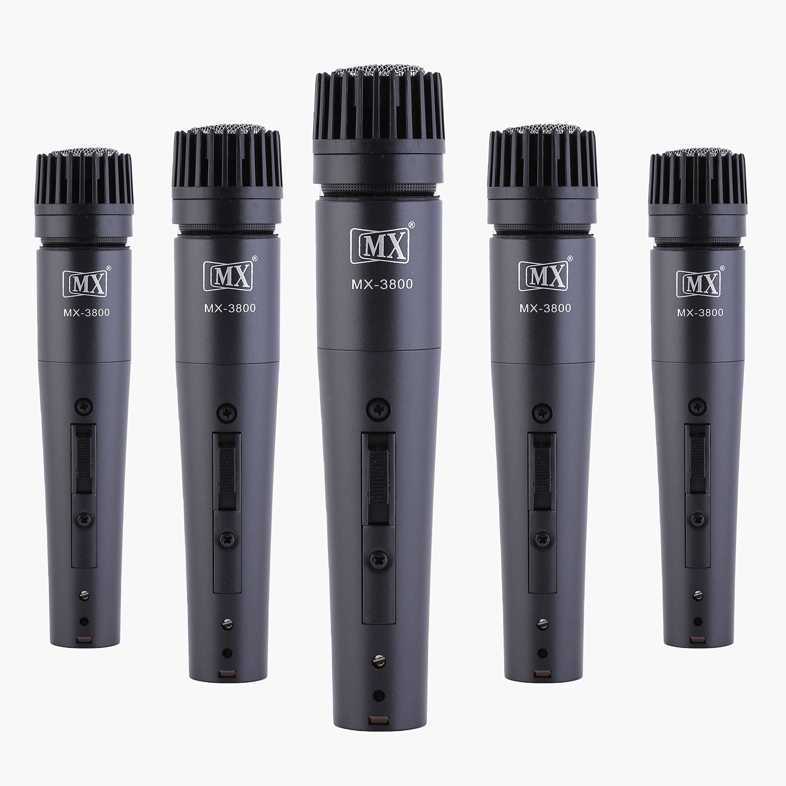 Mx Dynamic Cardioid Mike Unidirectional With Acoustics Cartridge For Instruments Purposed Drums Percussion Vocals Pack Of 5