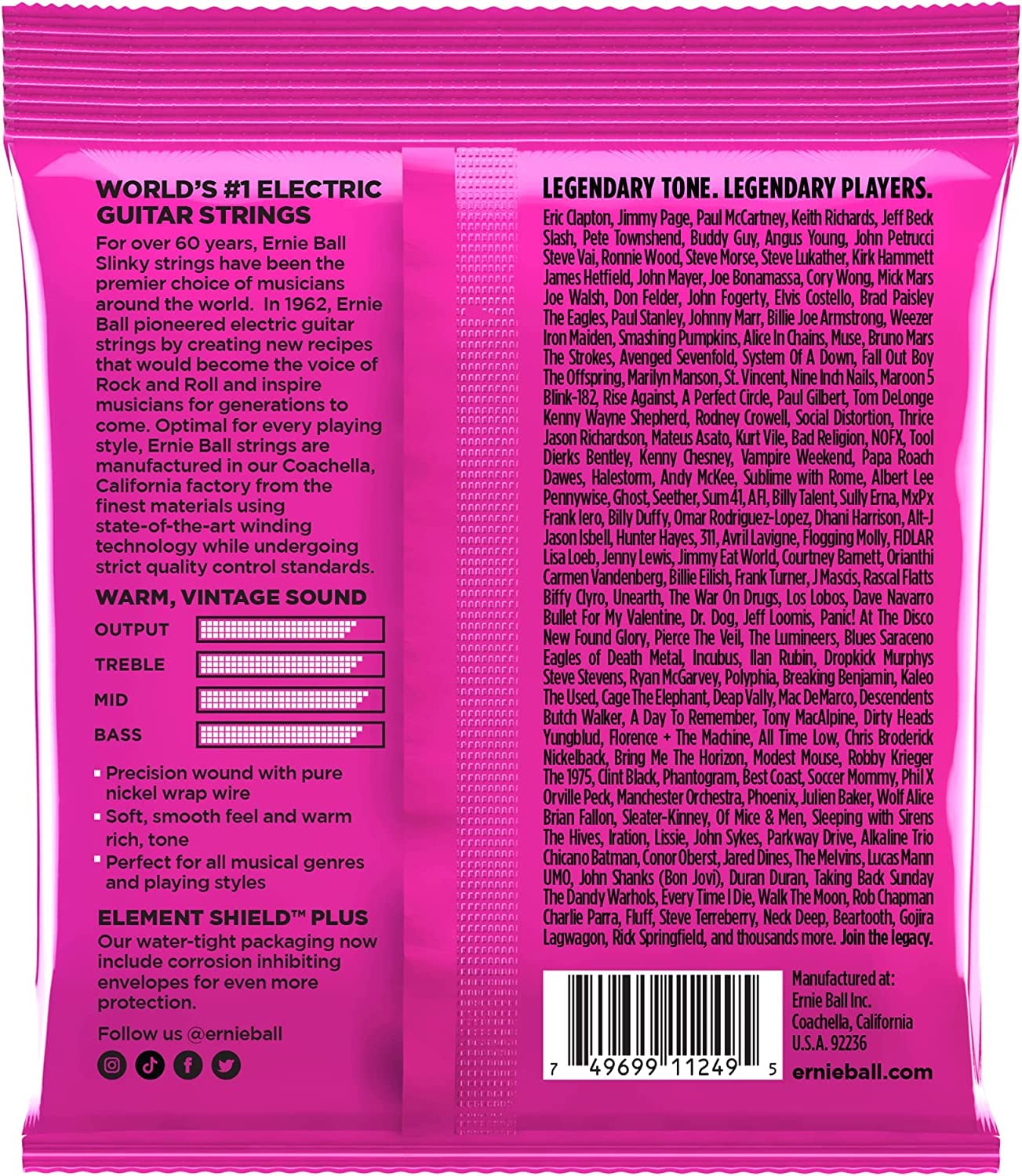 Ernie Ball Regular Slinky Classic Pure Nickel Electric Guitar Strings 3-pack, 10-46 Gauge (P03251)