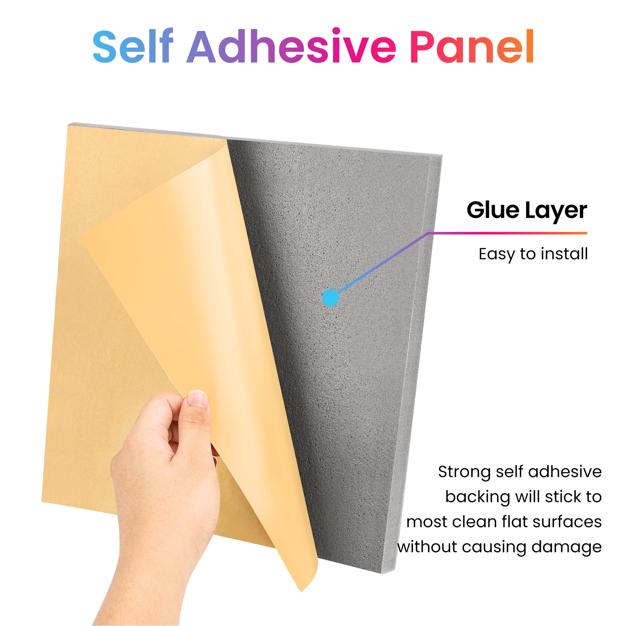 Fstop Labs Acoustic Foam Panels 2'' X 12'' X 12'' Self-Adhesive Acoustic Studio Wedge Tiles, Sound Panels Wedges Soundproof Foam