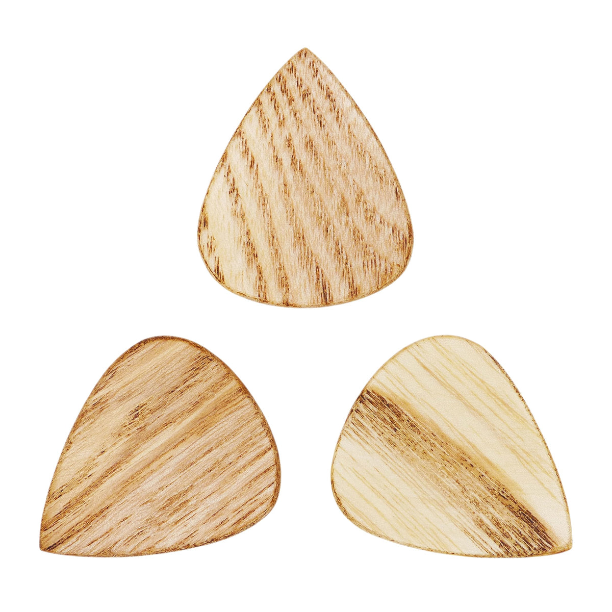 Ash Wood Guitar Or Bass Pick - 1.5 Mm Heavy Gauge - 351 Shape - Natural Finish Handmade Specialty Exotic Plectrum - 3 Pack New