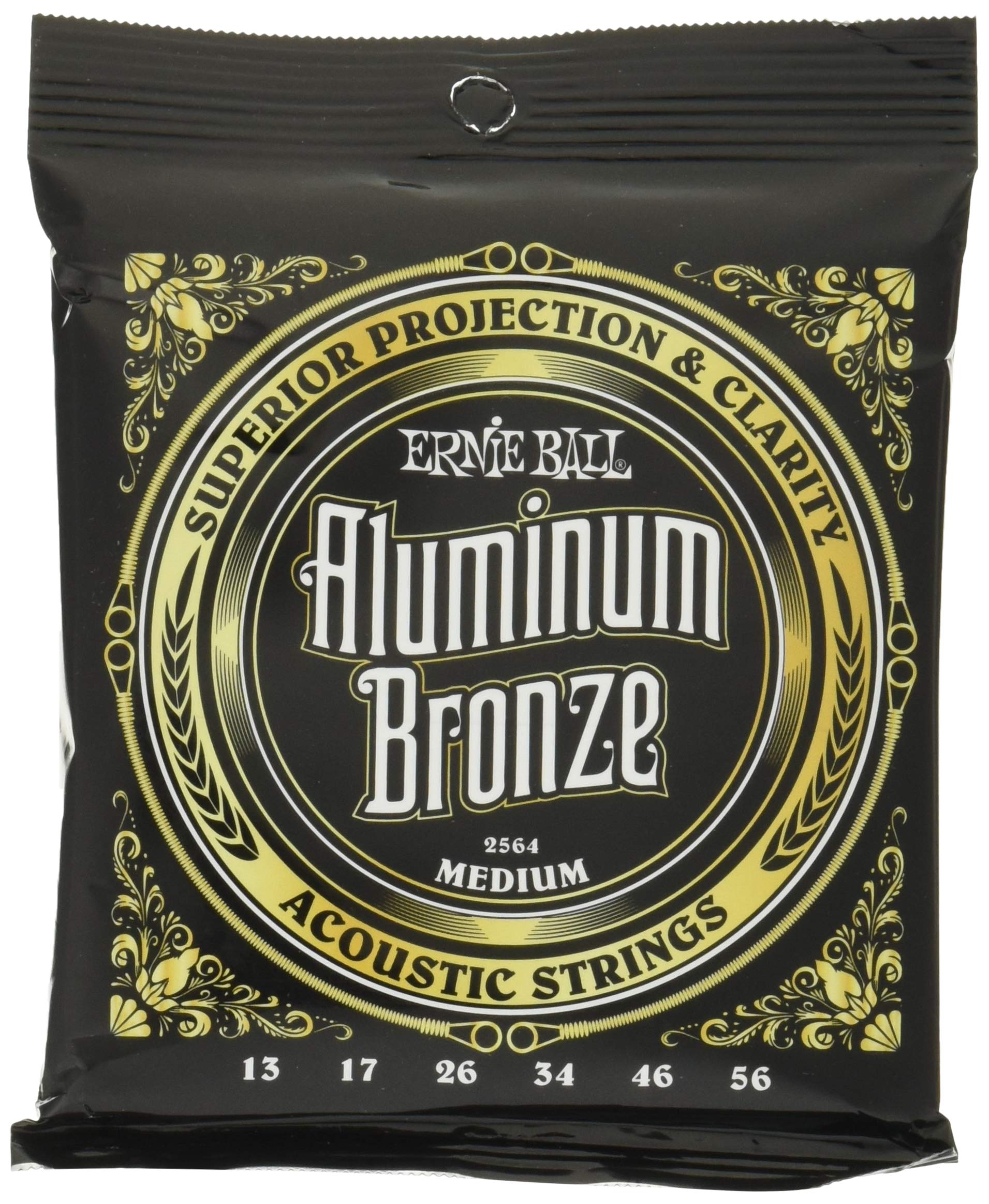 Ernie Ball Medium Aluminum Bronze Acoustic Guitar Strings, 13-56 Gauge (P02564)