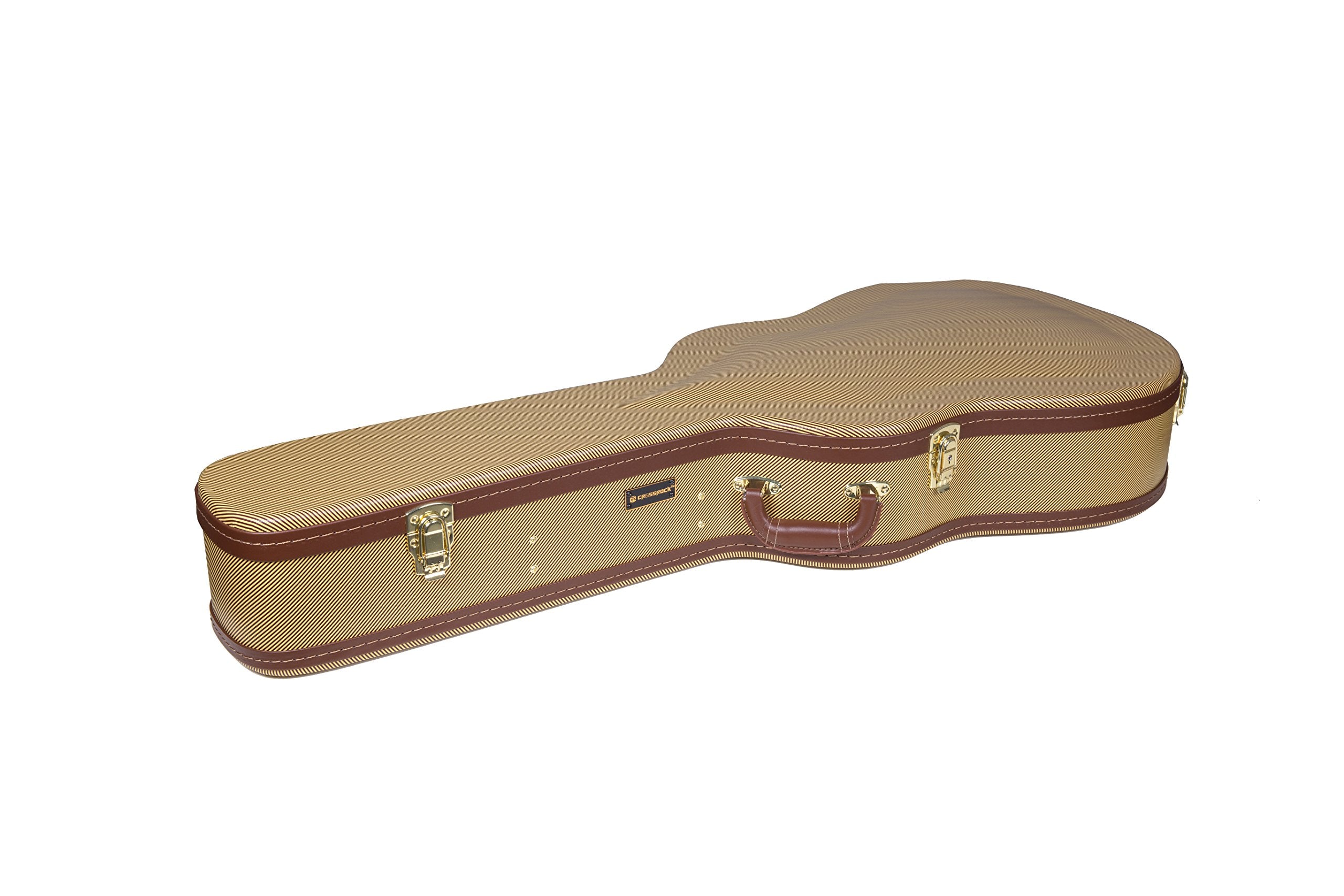 Crossrock Wooden Guitar Case fits 17    Archtop Acoustic Jazz Guitars -Vinyl Tweed (CRW620JA17TW)
