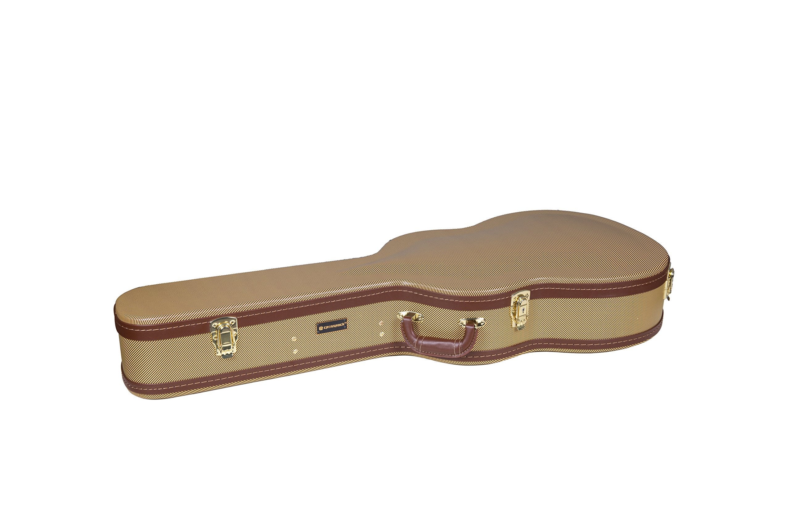 Crossrock Cases CRW600C Hardshell Arch Top Wooden Case for Classical Nylon String Acoustic Guitars, Vintage Tweed