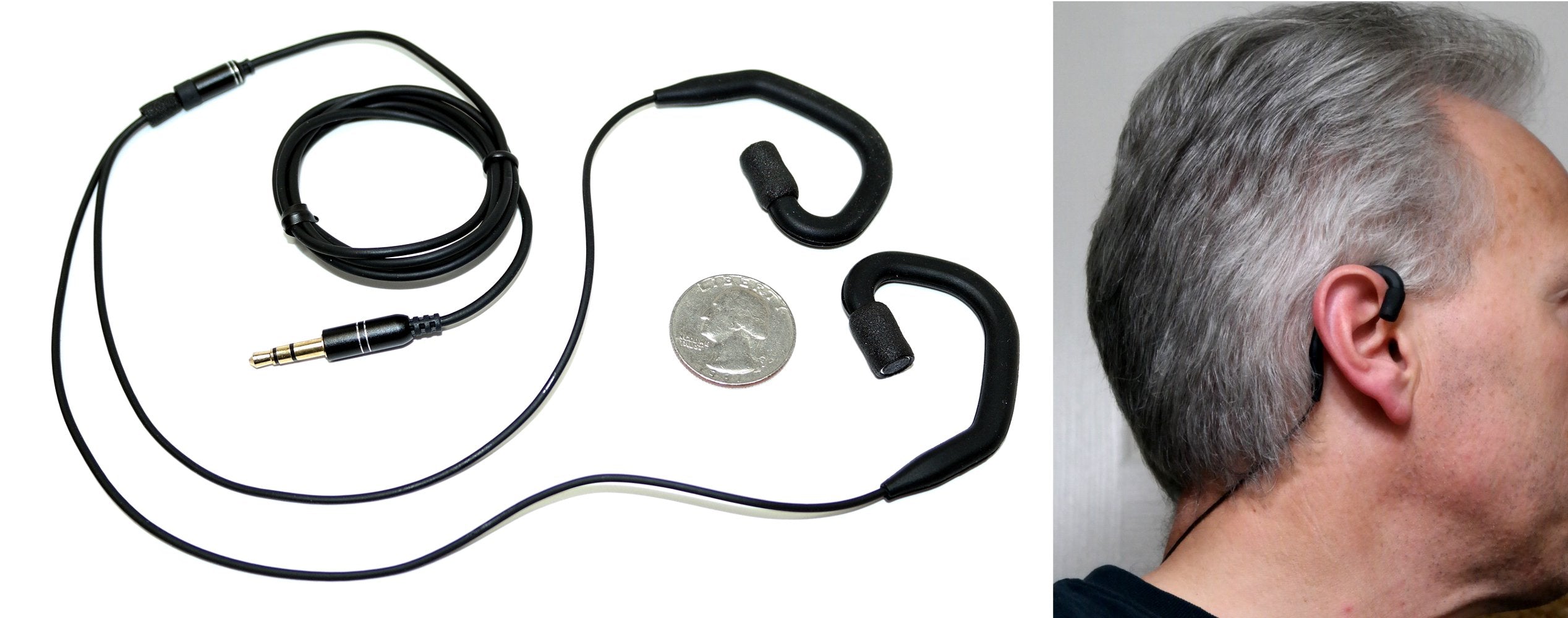 Sound Professionals Ultra Low Noise Ear-Hook Binaural Microphones With Black Cables