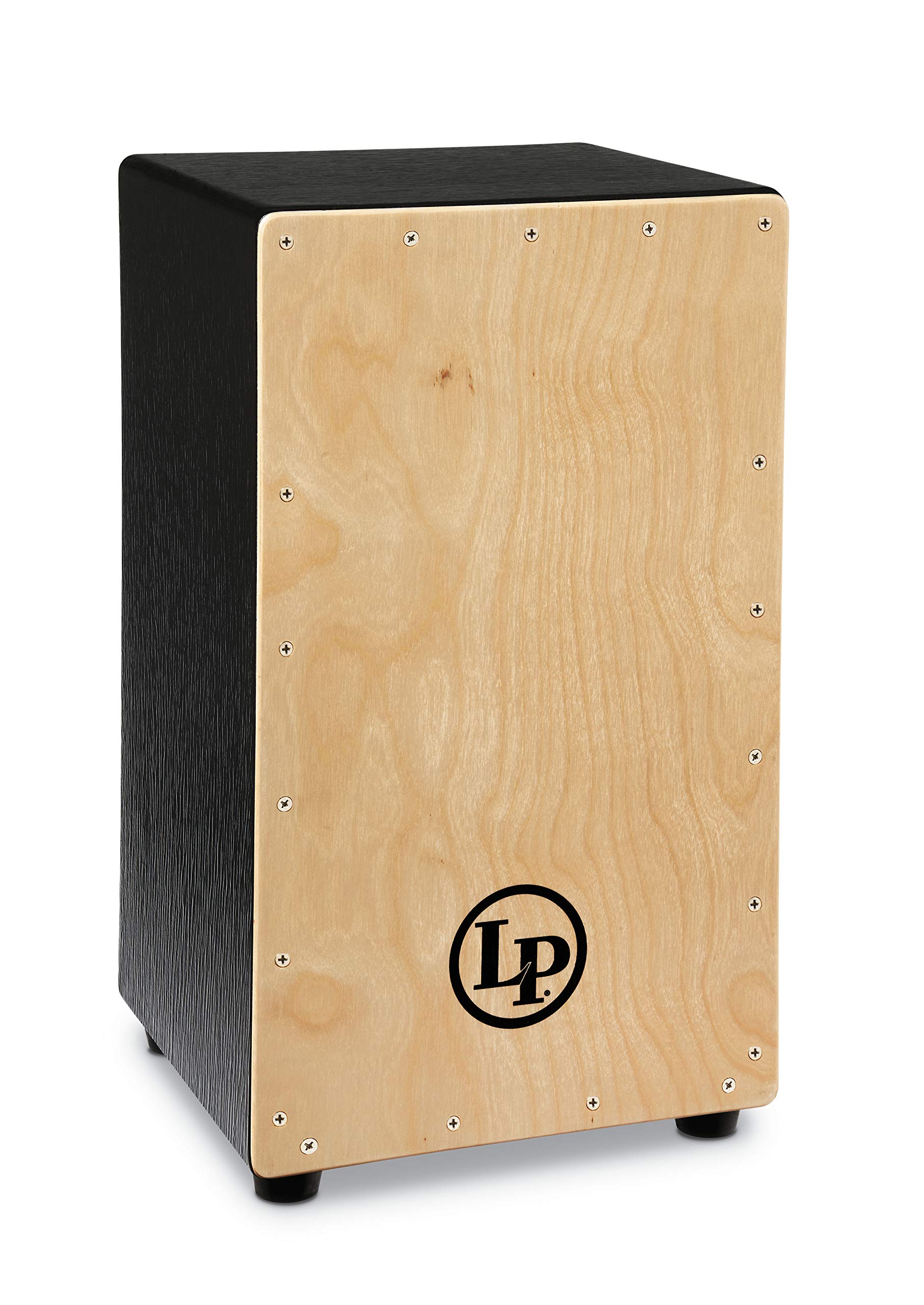 Latin Percussion Box Wire Cajon with Natural Faceplate, Black, 19x12x11 (LP1428NYN)