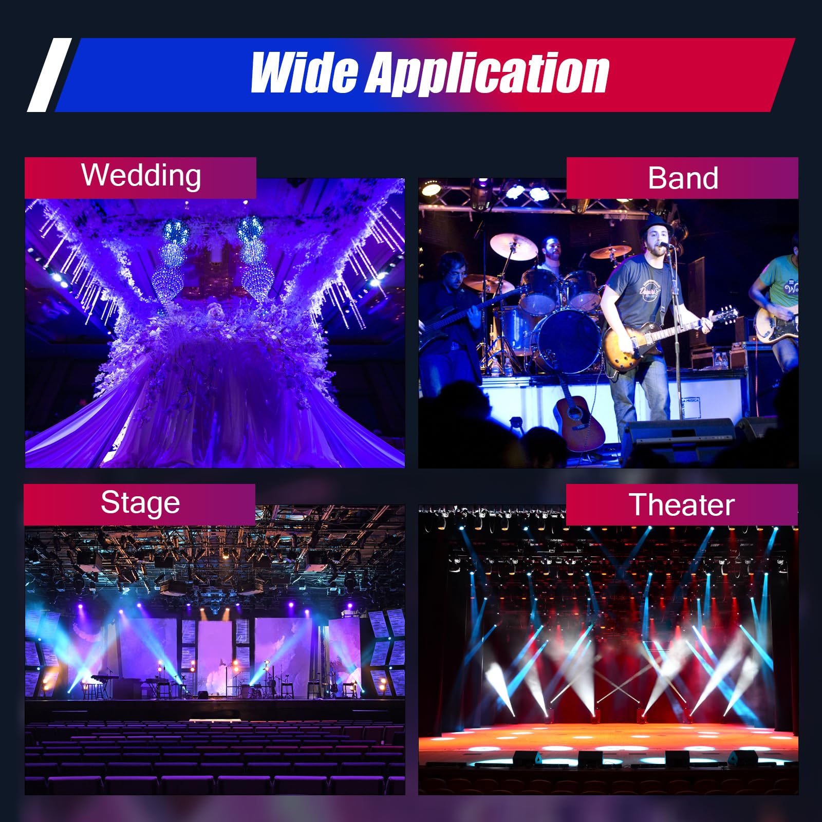 LED Stage Spotlight with Tripod Bracket, 200W Follow Spot Light Manual Control Spotlight Stage Light, Muti-Color Manual Control