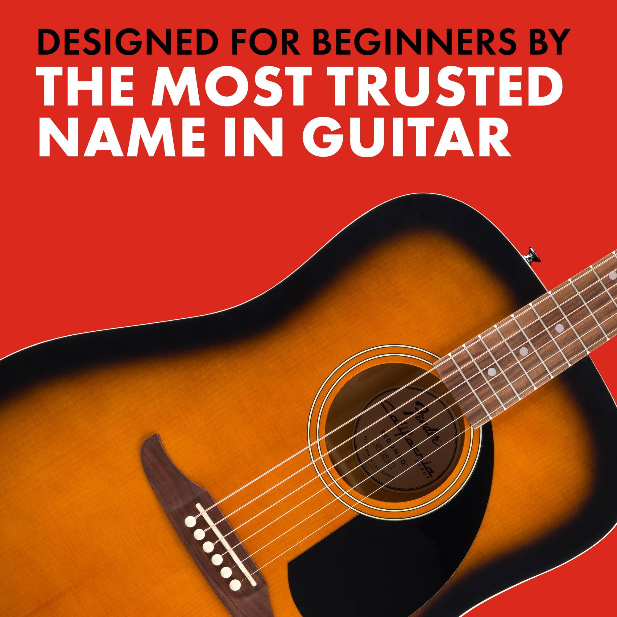 Fender California Debut Redondo Series Acoustic Guitar, Beginner Guitar, 2-Year Warranty, 2-Tone Sunburst