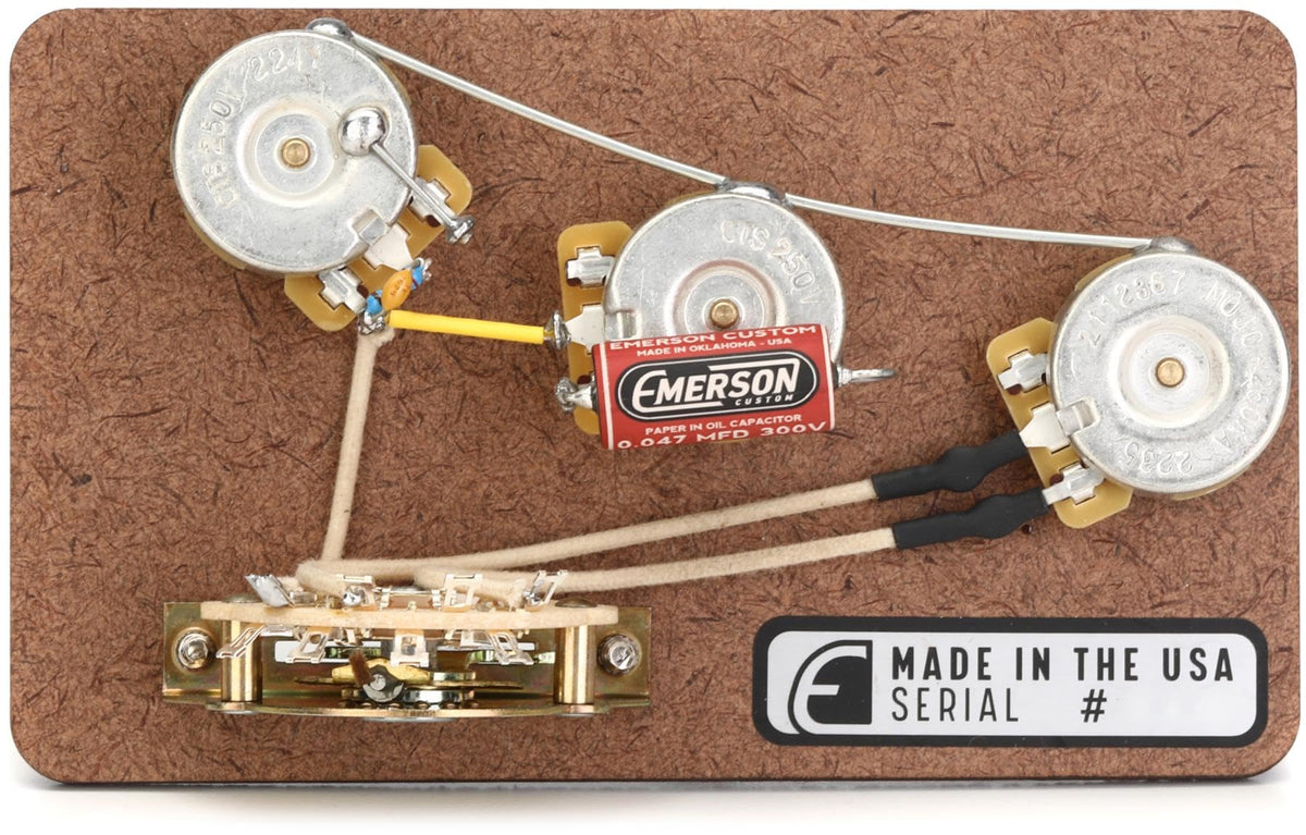 Emerson Custom 5-Way Blender Prewired Kit For Fender Stratocasters - 250Kohm Pots