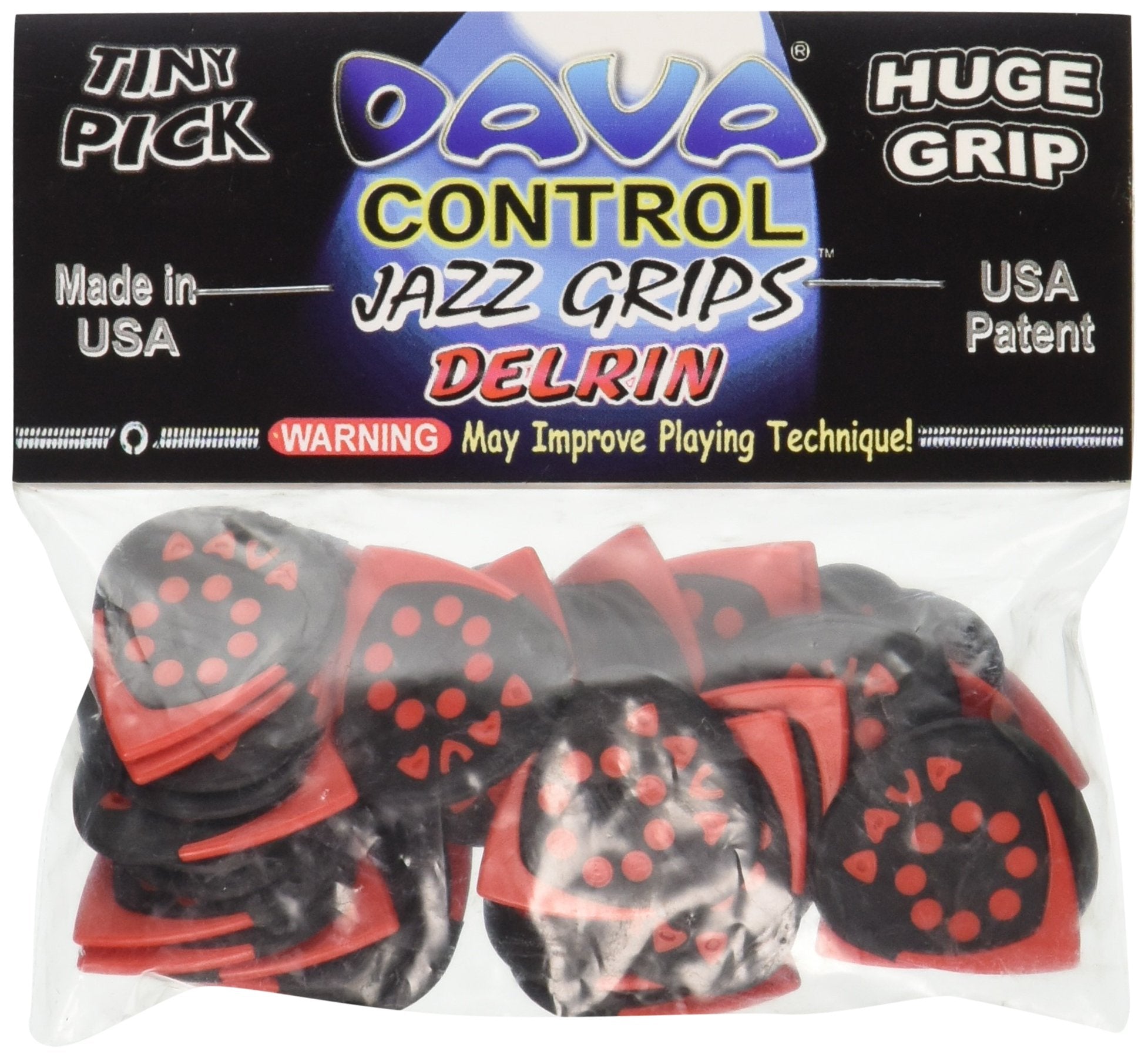 Dava 9036 Delrin Jazz Grip Picks -- 36 Picks