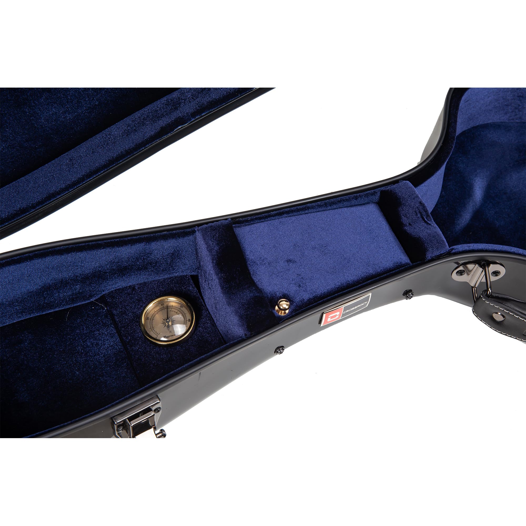 Crossrock Fiberglass Hardshell Backpack Style Black 3/4 Classical Guitar Case