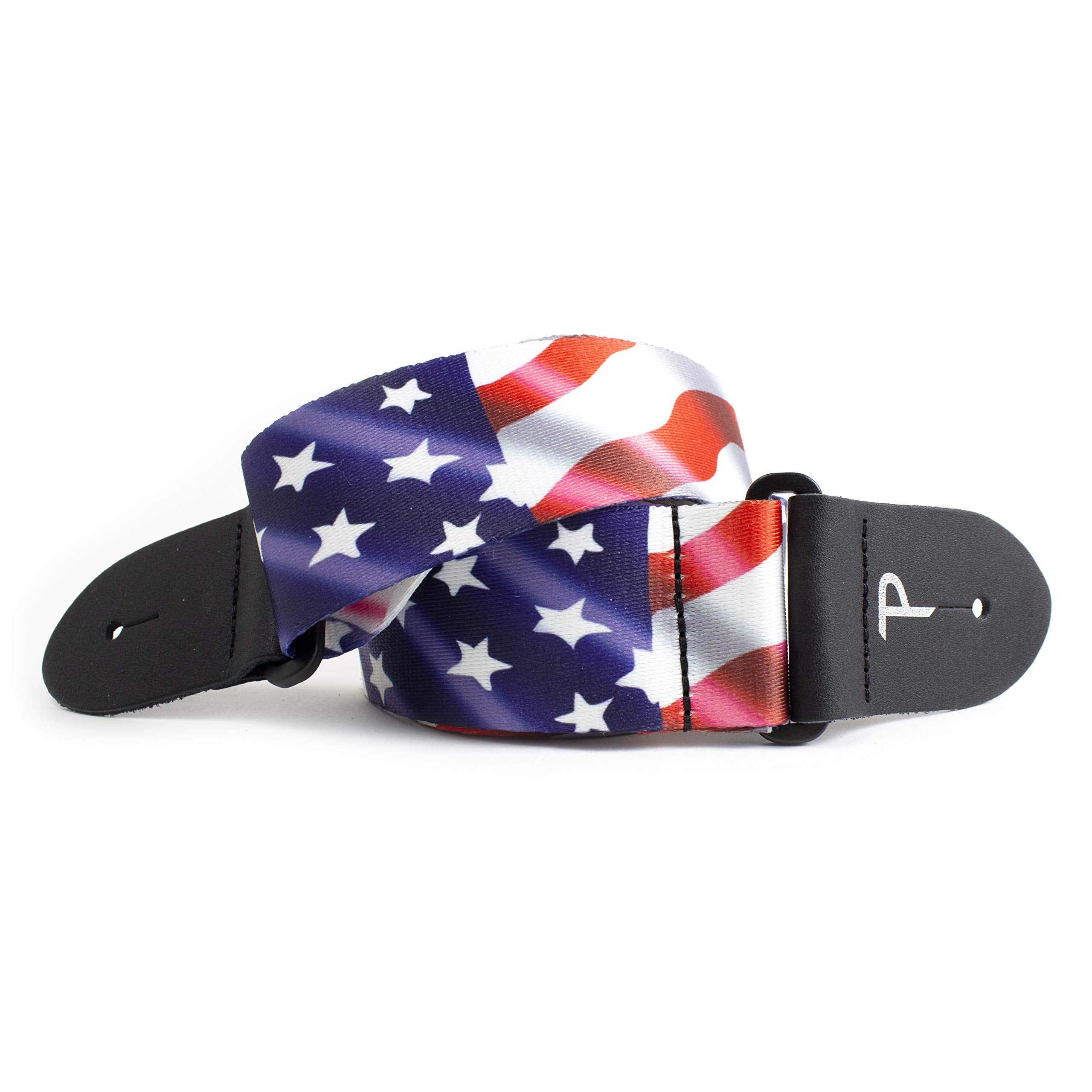 Perris Leathers Ltd- Guitar Strap- Polyester- Adjustable - For Acousticbasselectric Guitars - Made In Canada (Usa Flag)