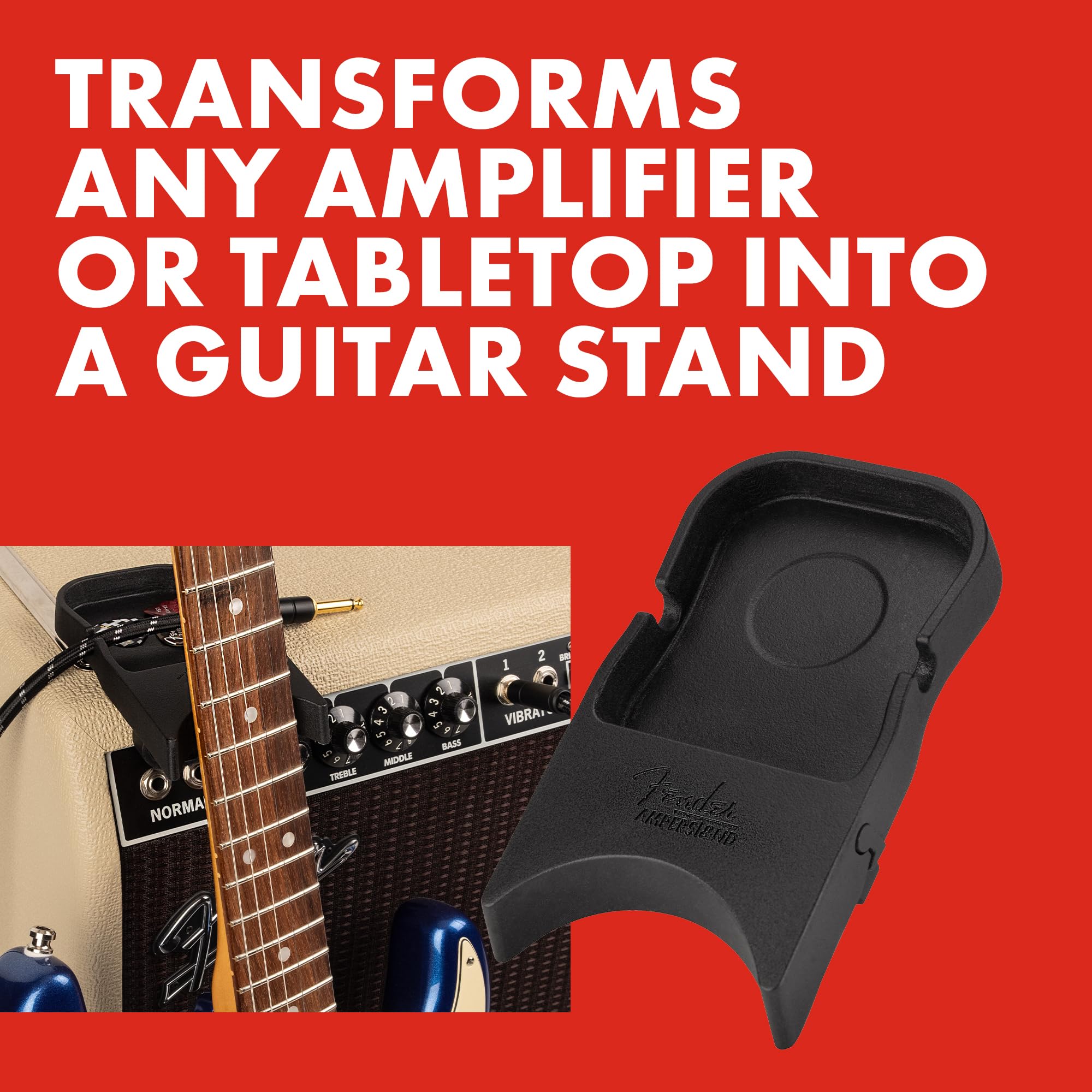 Fender Amperstand Guitar Amp Stand, Guitar Neck Rest Turns any Flat Surface into a Stand, Holds Picks, Cables, and More