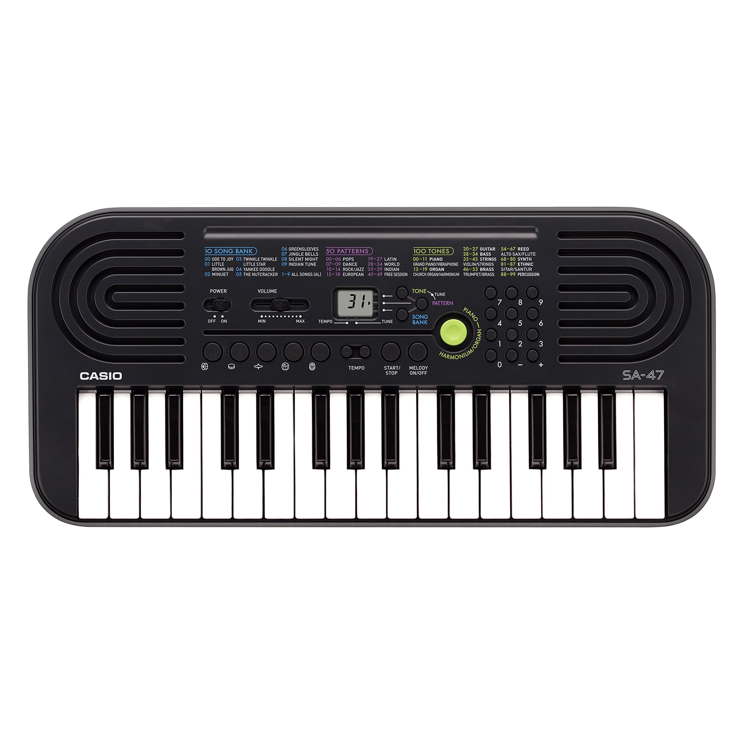 Casio Sa-47A Electronic Keyboard, Black (32 Keys)