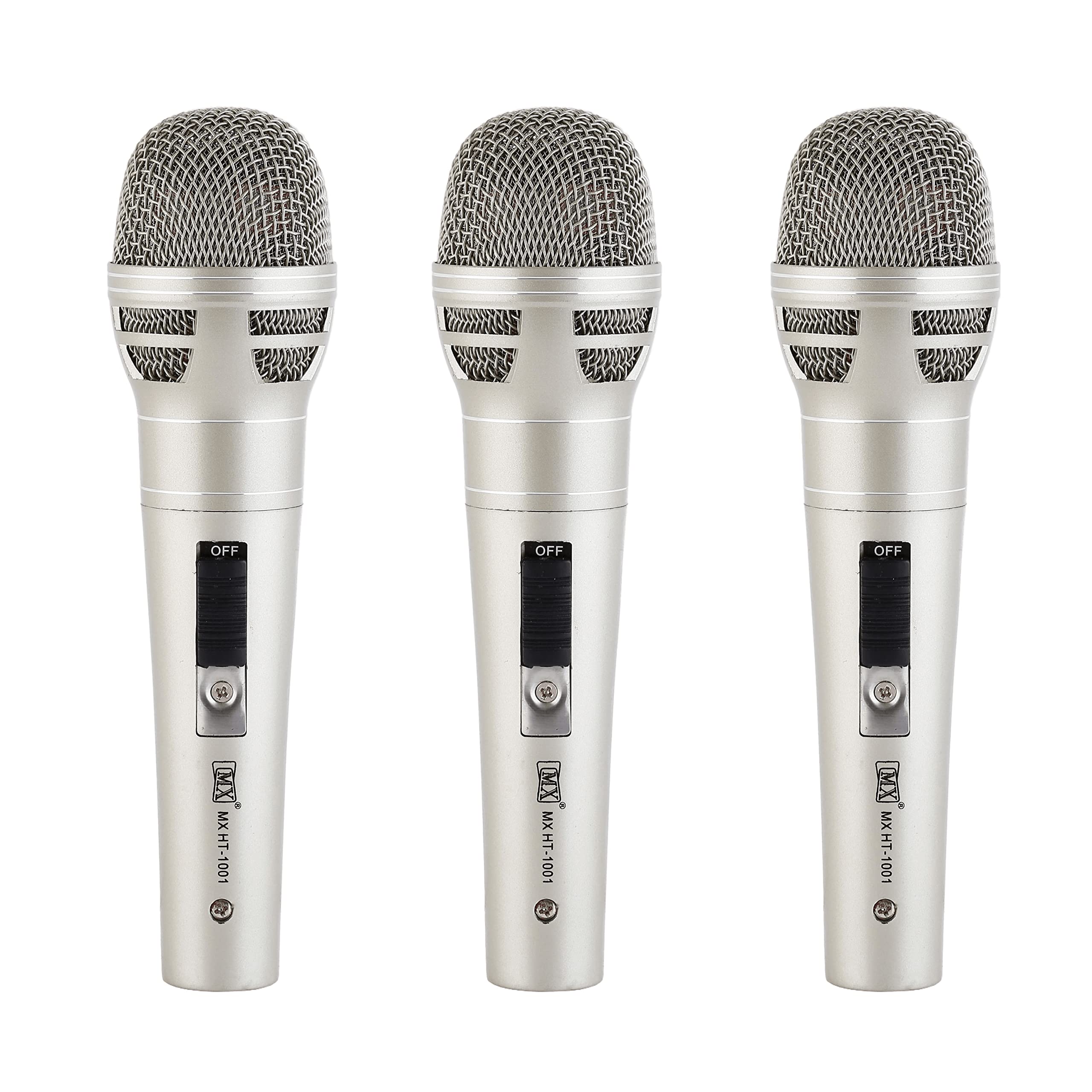 Mx Karaoke Dynamic Vocal Microphone (3Pack) - Wired Handheld Xlr Mic With On/Off Switch & 4.5M Detachable Cable - Ideal For Kara
